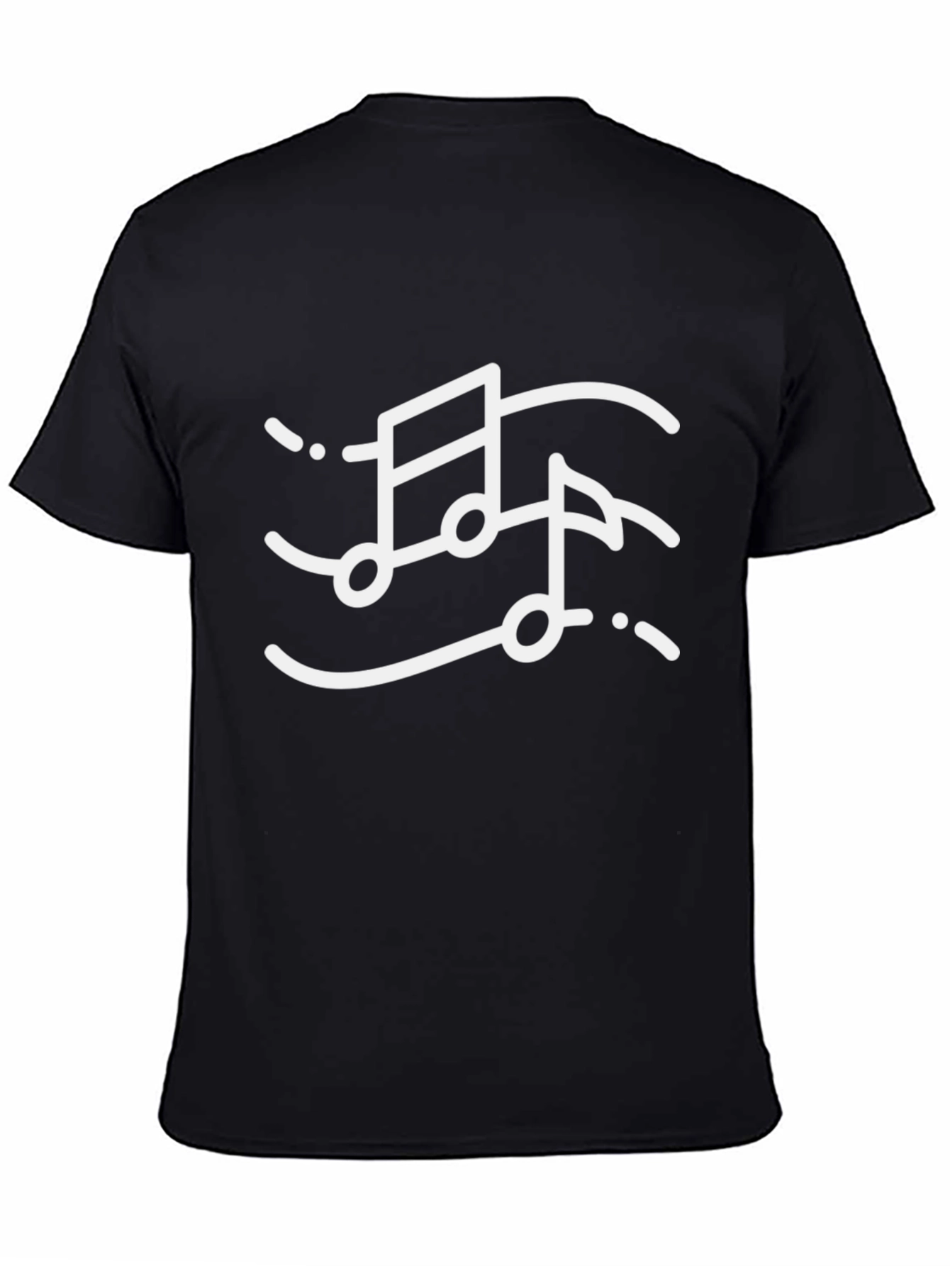 Musical Notes Graphic Tee - Stylish Black T-Shirt