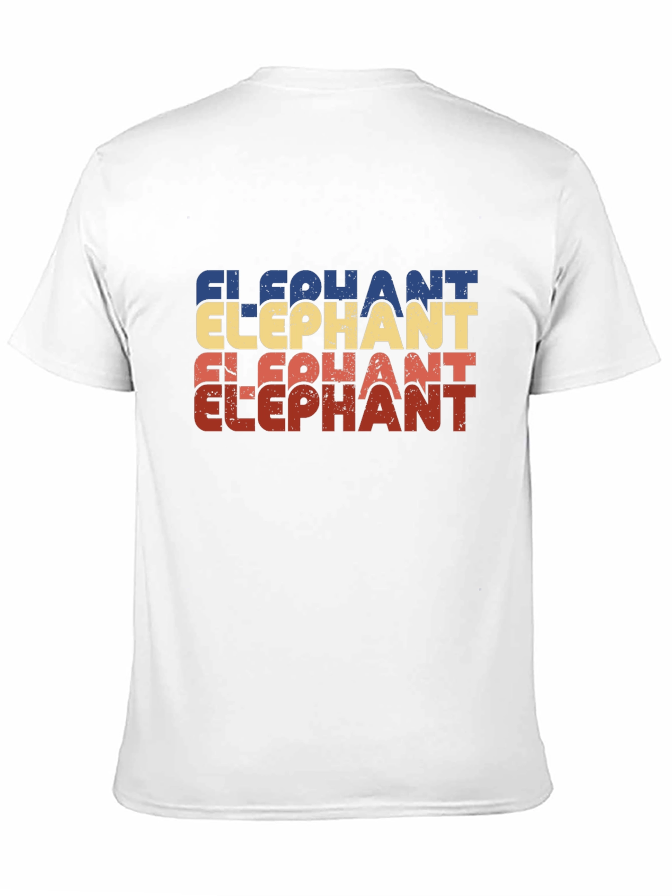 Retro Elephant Graphic Print Black T-Shirt
