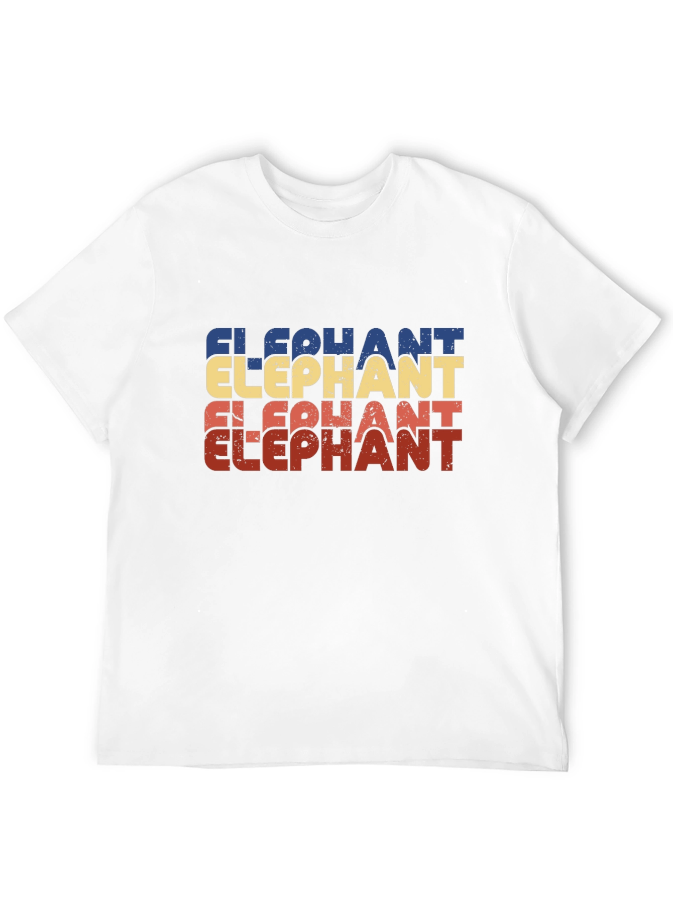 Retro Elephant Graphic Print Black T-Shirt