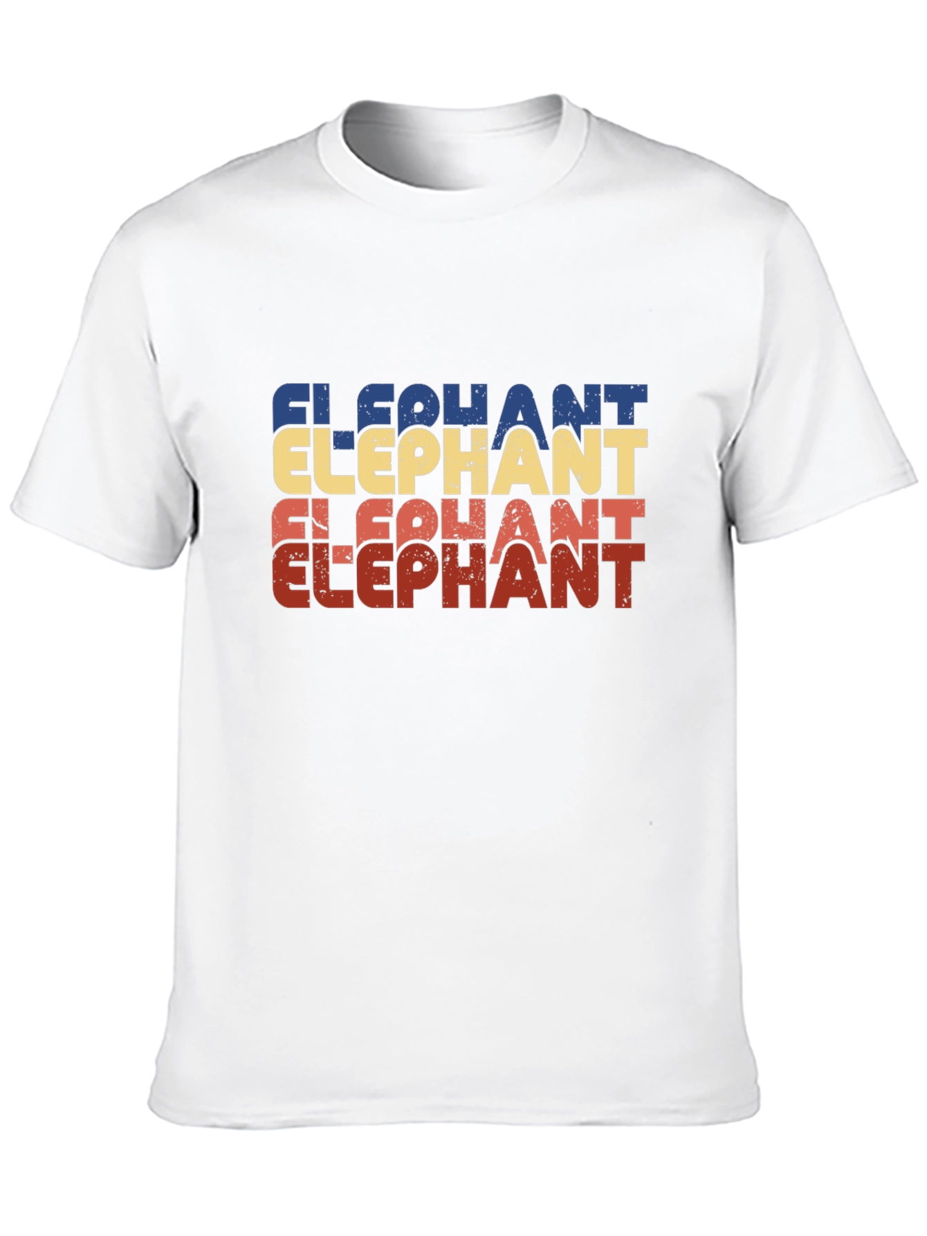 Retro Elephant Graphic Print Black T-Shirt
