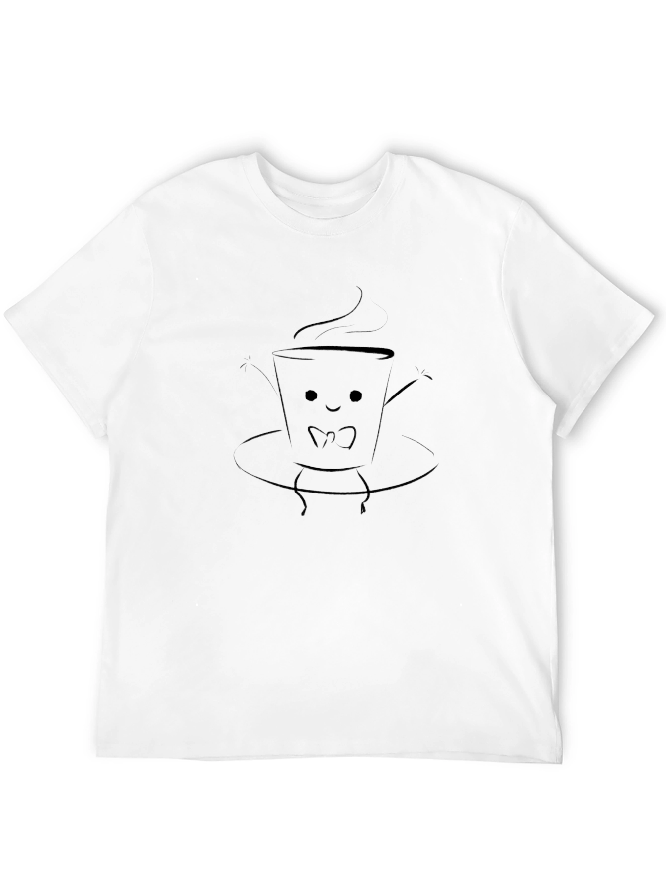 Cute Coffee Cup Graphic Tee - Black T-Shirt