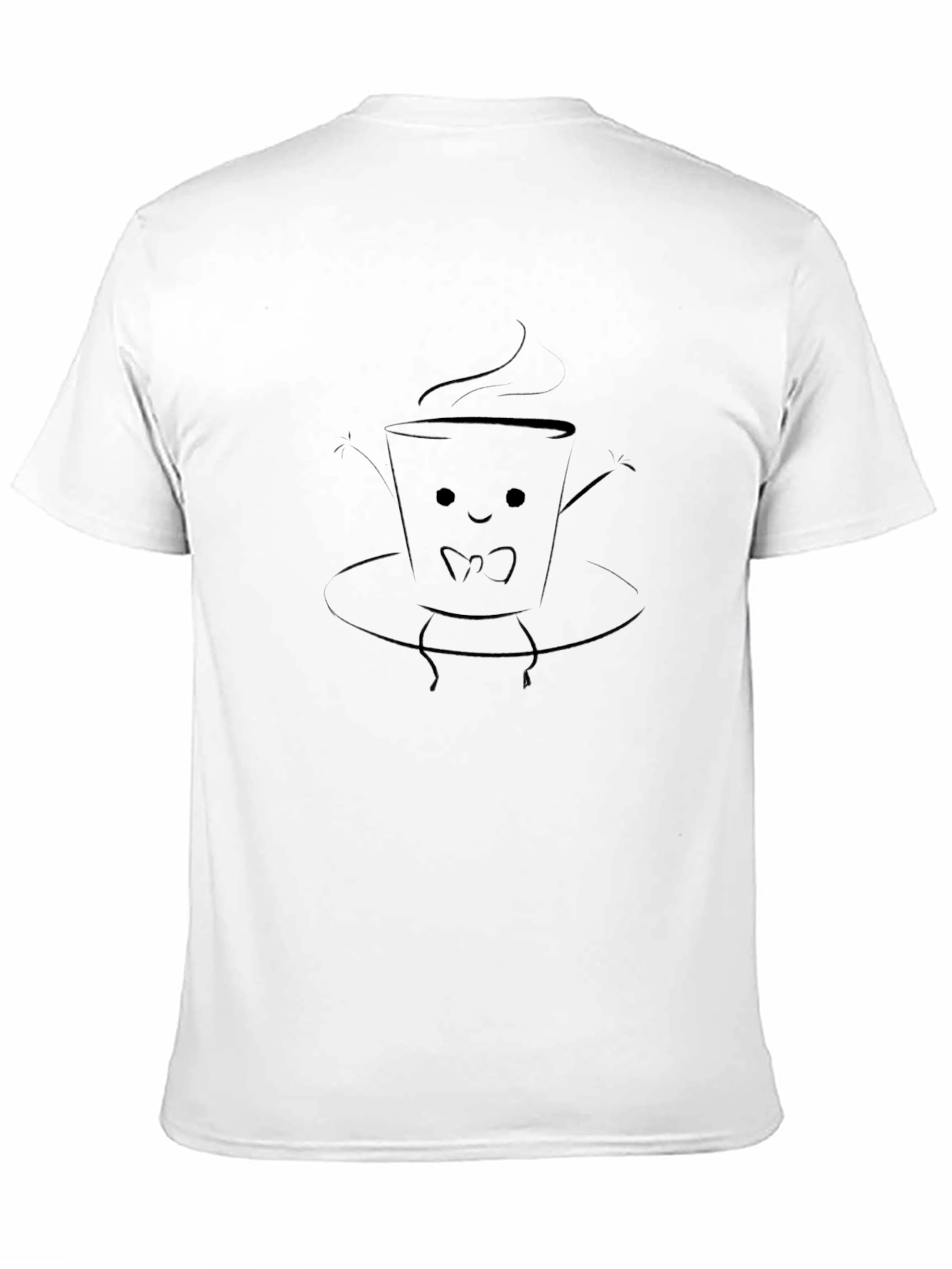 Cute Coffee Cup Graphic Tee - Black T-Shirt
