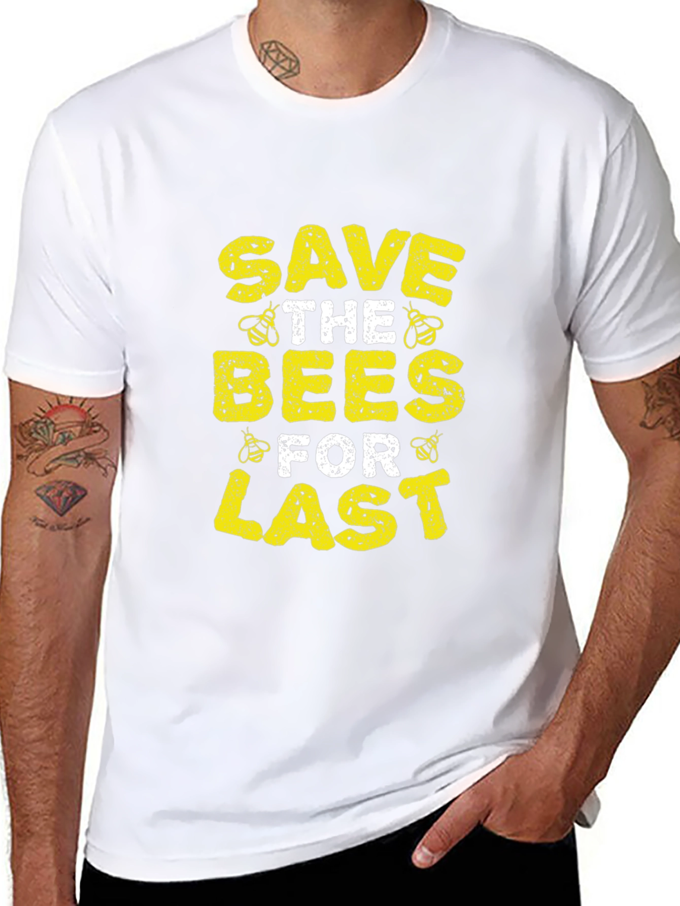 Save the Bees Graphic T-Shirt - Black Cotton Tee