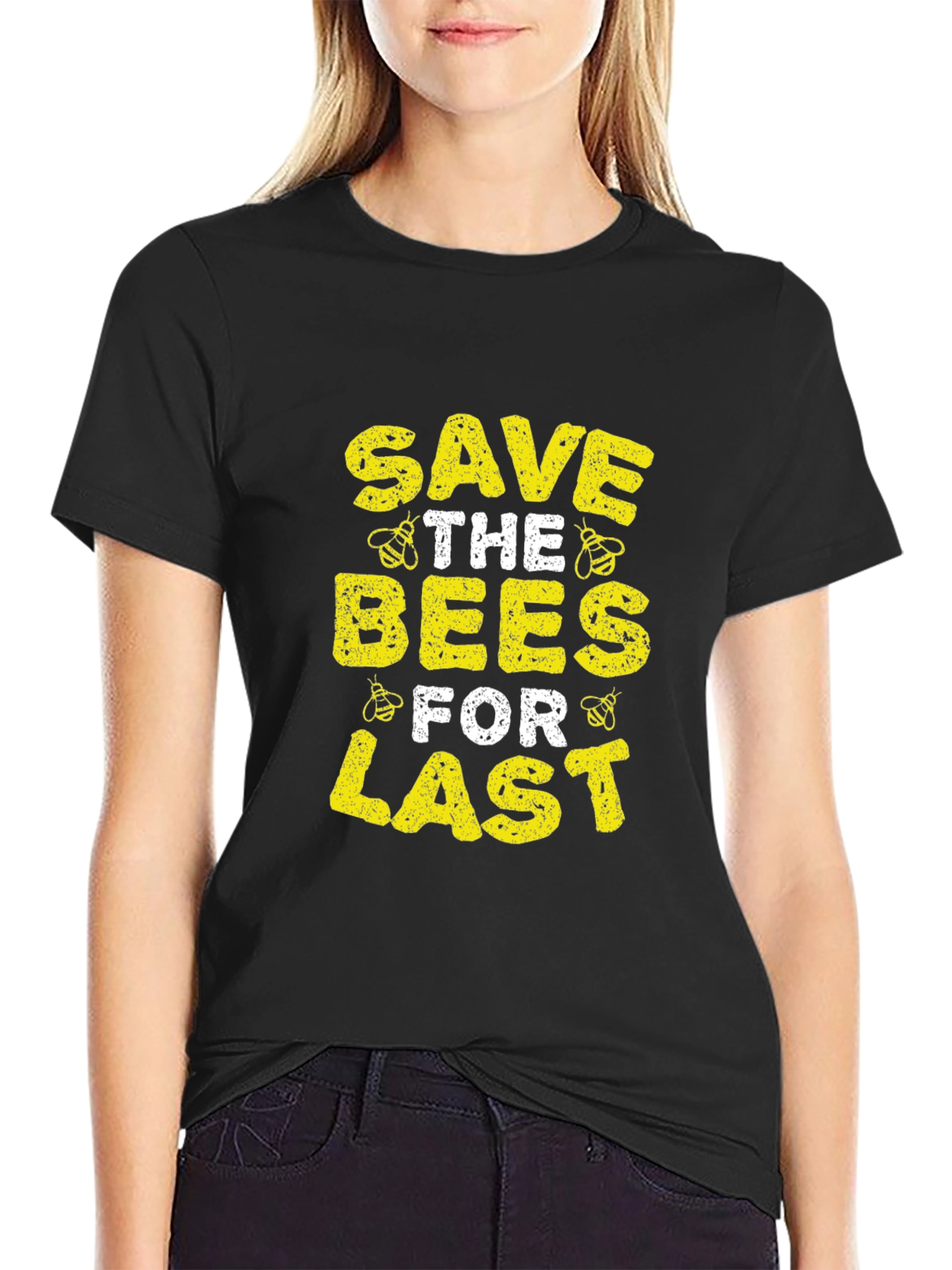Save the Bees Graphic T-Shirt - Black Cotton Tee