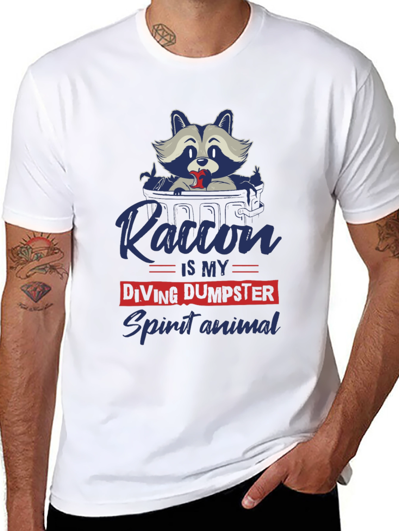 Funny Raccoon Dumpster Diving Spirit Animal T-Shirt