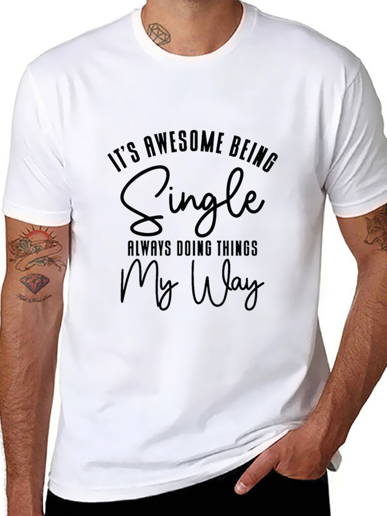 Awesome Being Single T-Shirt - Black