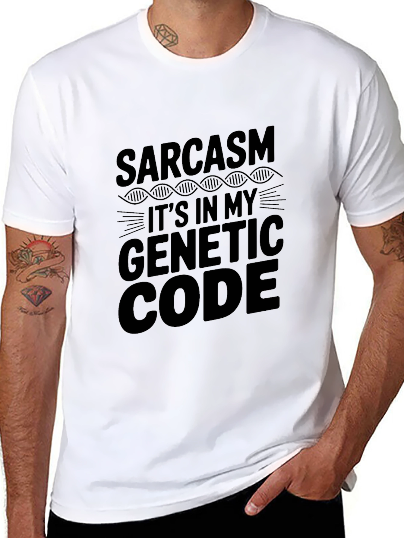Sarcasm Genetic Code T-Shirt - Mens Funny Graphic Tee