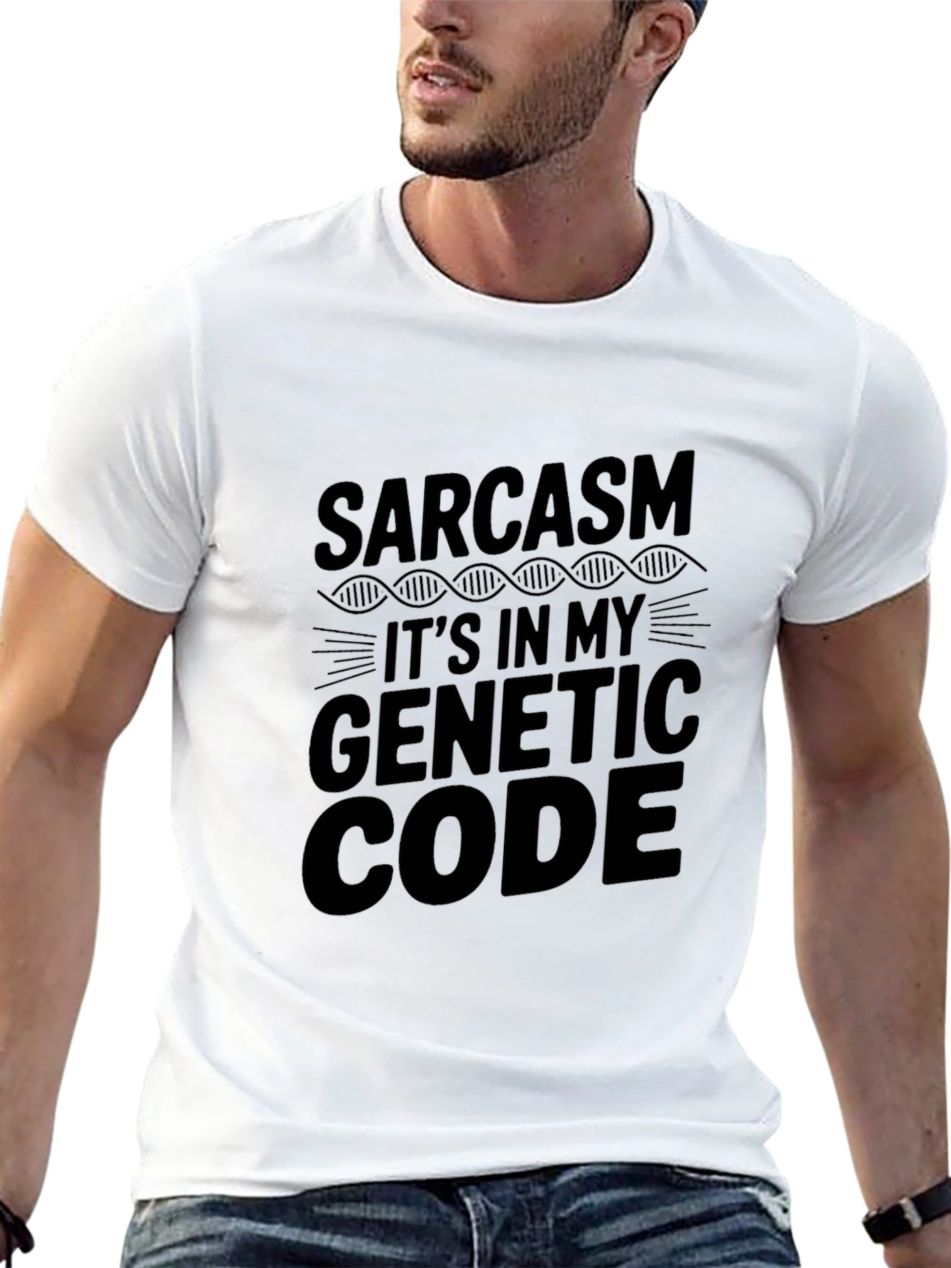 Sarcasm Genetic Code T-Shirt - Mens Funny Graphic Tee