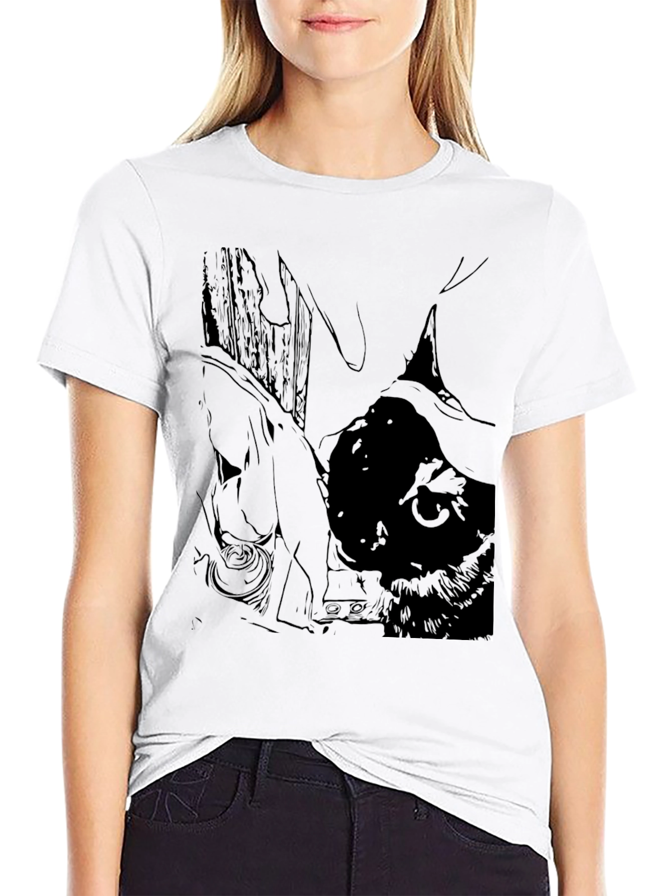 Gothic Cat T-Shirt - Unisex Black Tee
