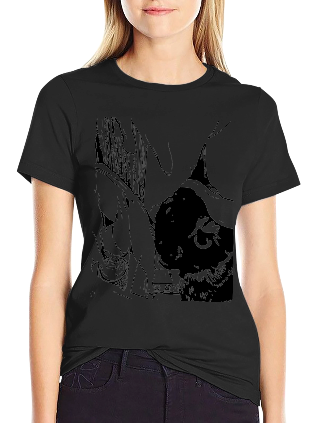 Gothic Cat T-Shirt - Unisex Black Tee