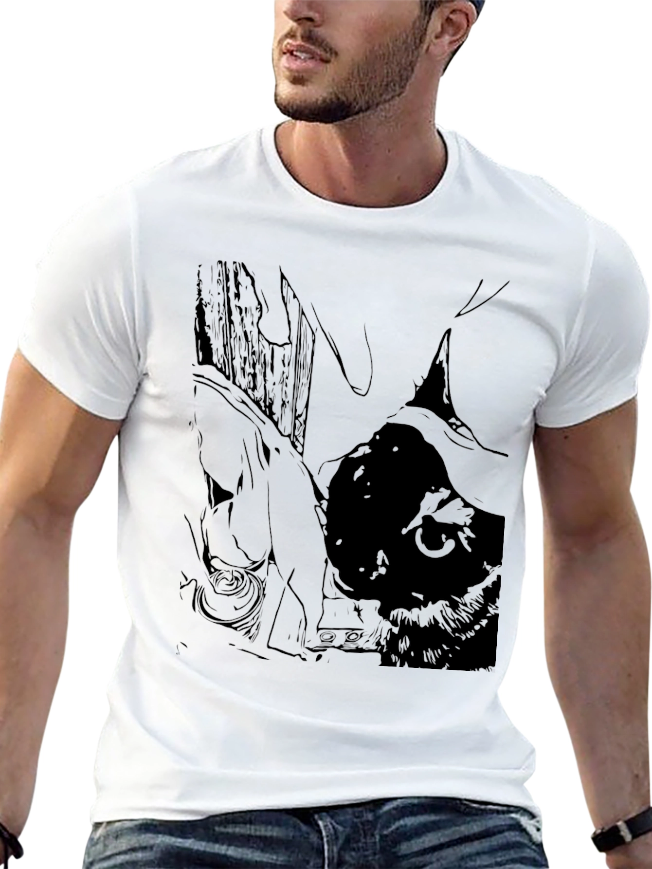Gothic Cat T-Shirt - Unisex Black Tee