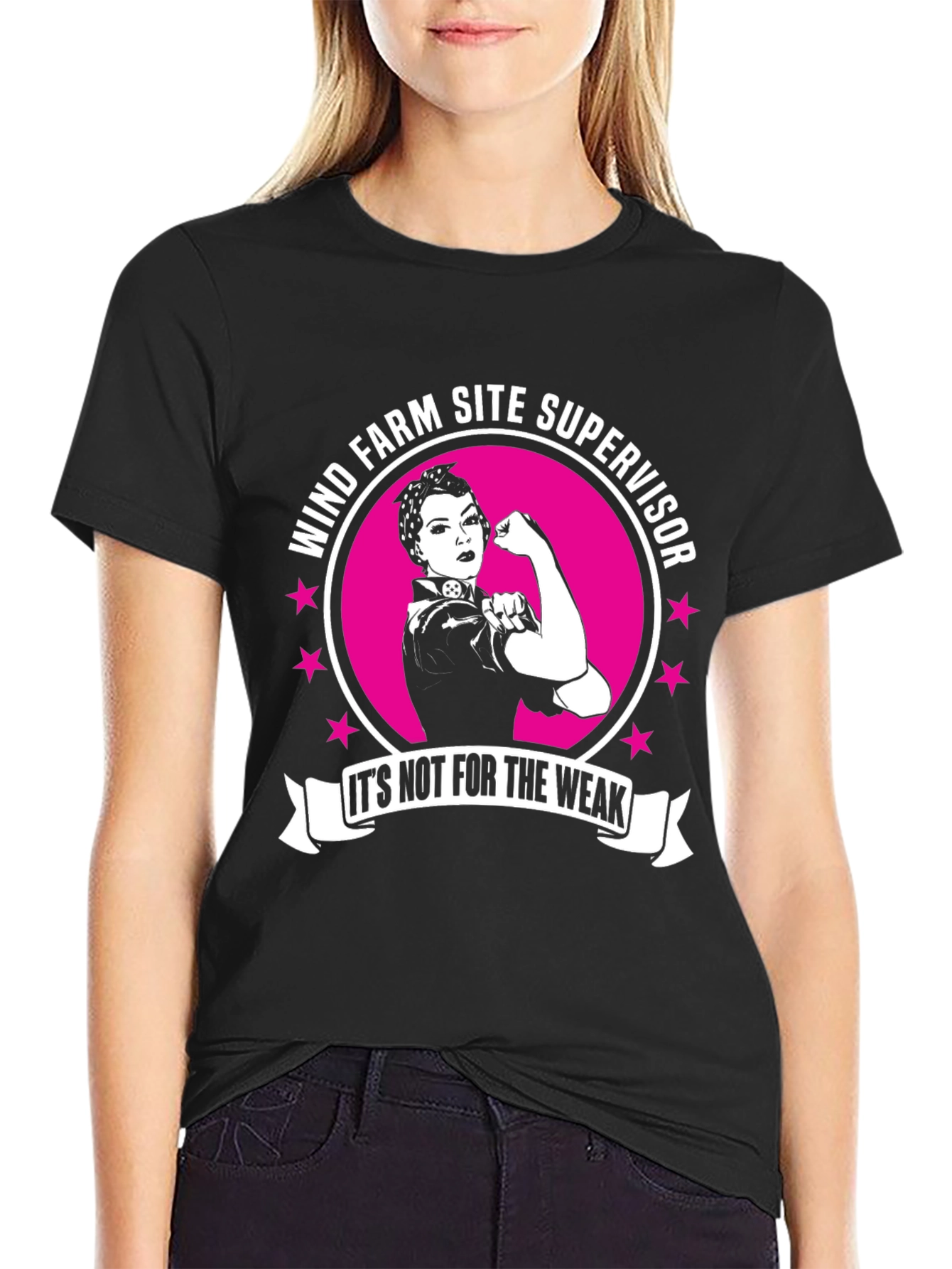 Wind Farm Site Supervisor Strong Woman T-Shirt