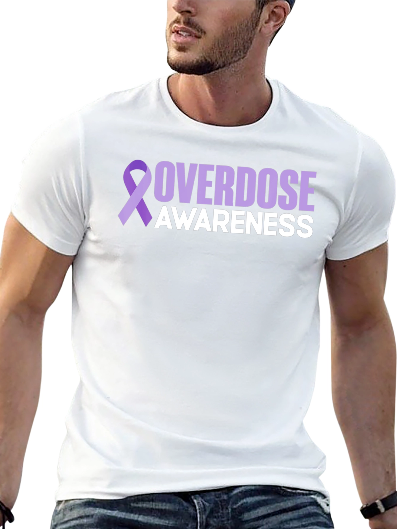 Overdose Awareness Ribbon Graphic T-Shirt