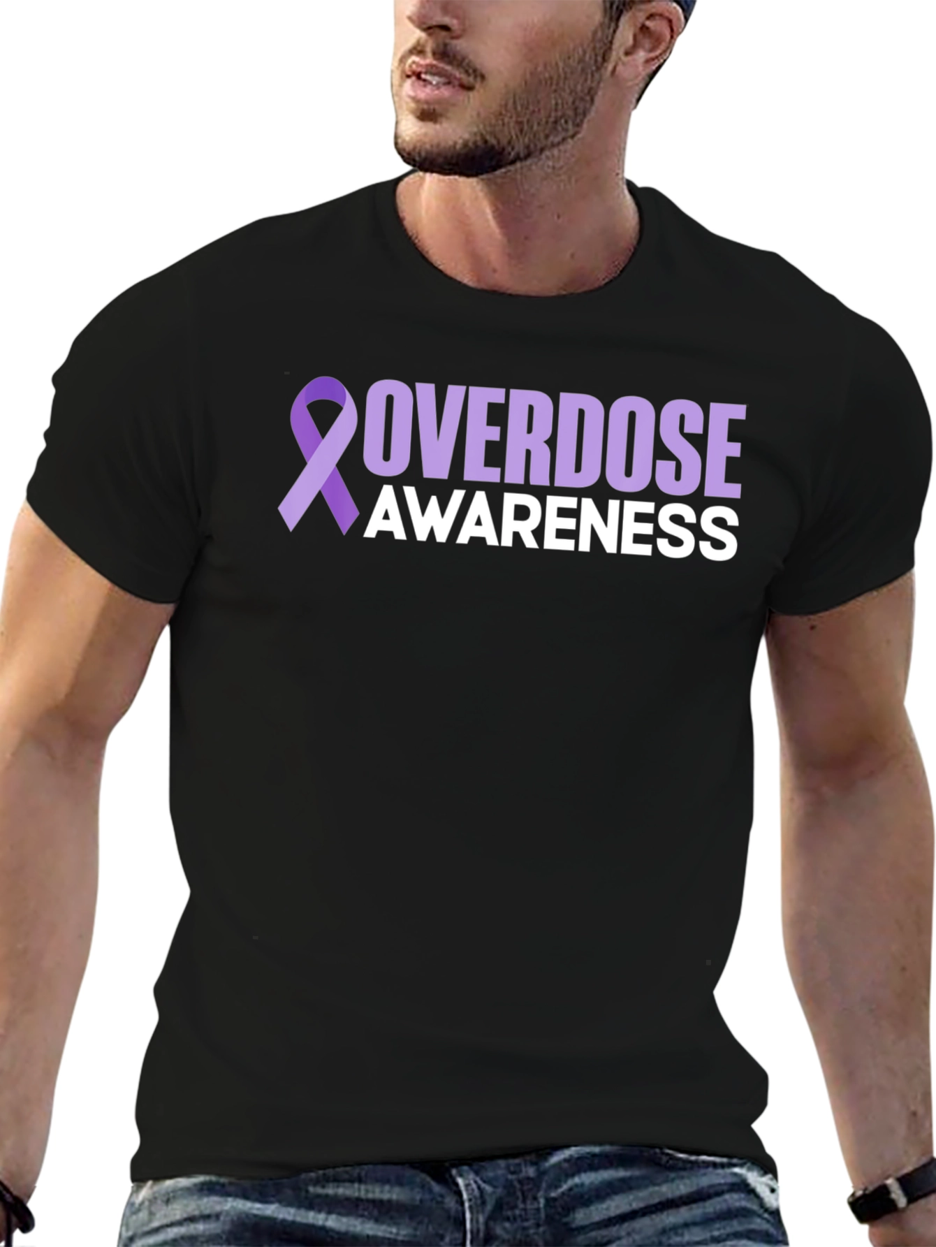 Overdose Awareness Ribbon Graphic T-Shirt