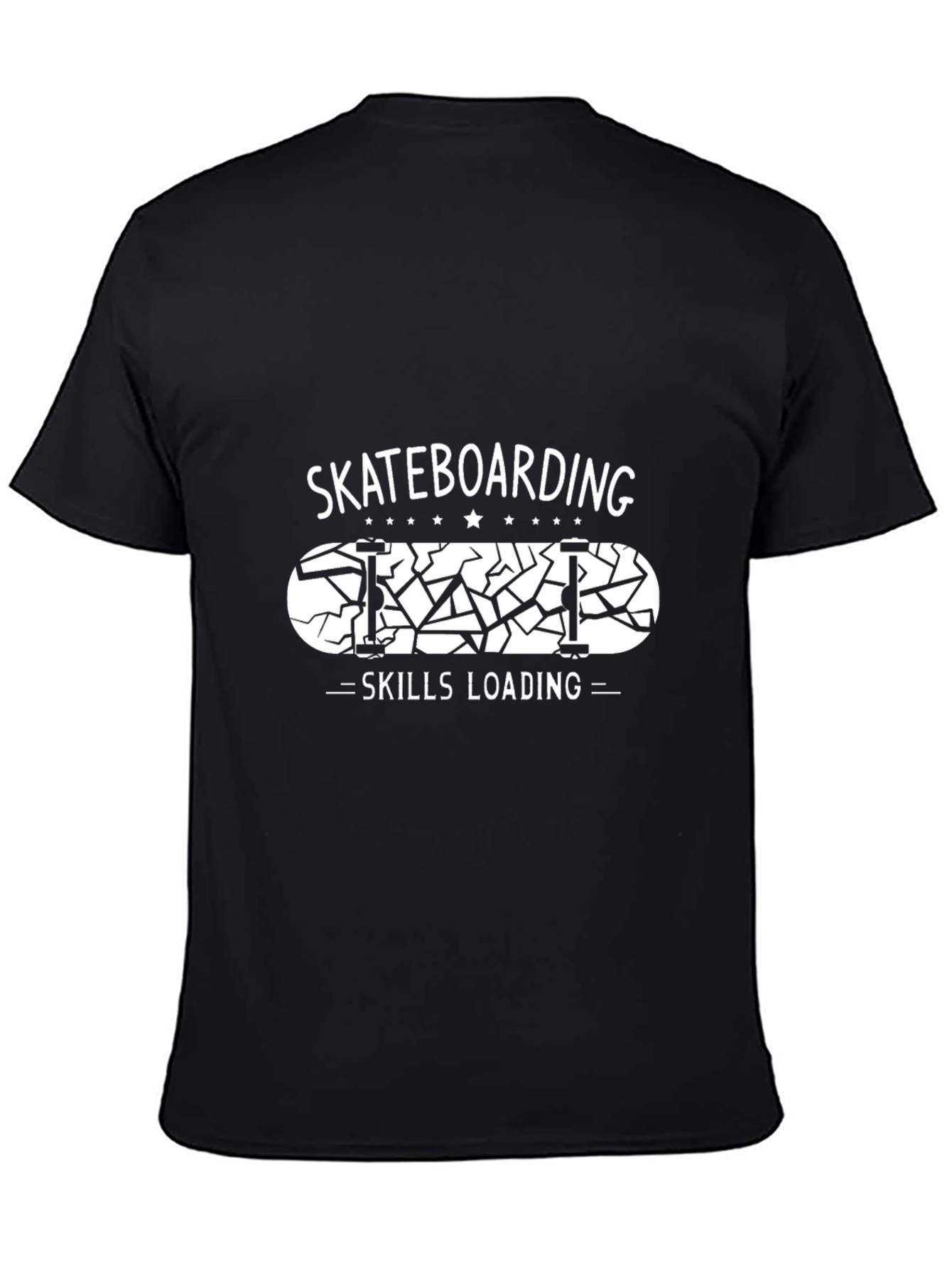 Skateboarding Skills Loading Black Graphic Tee