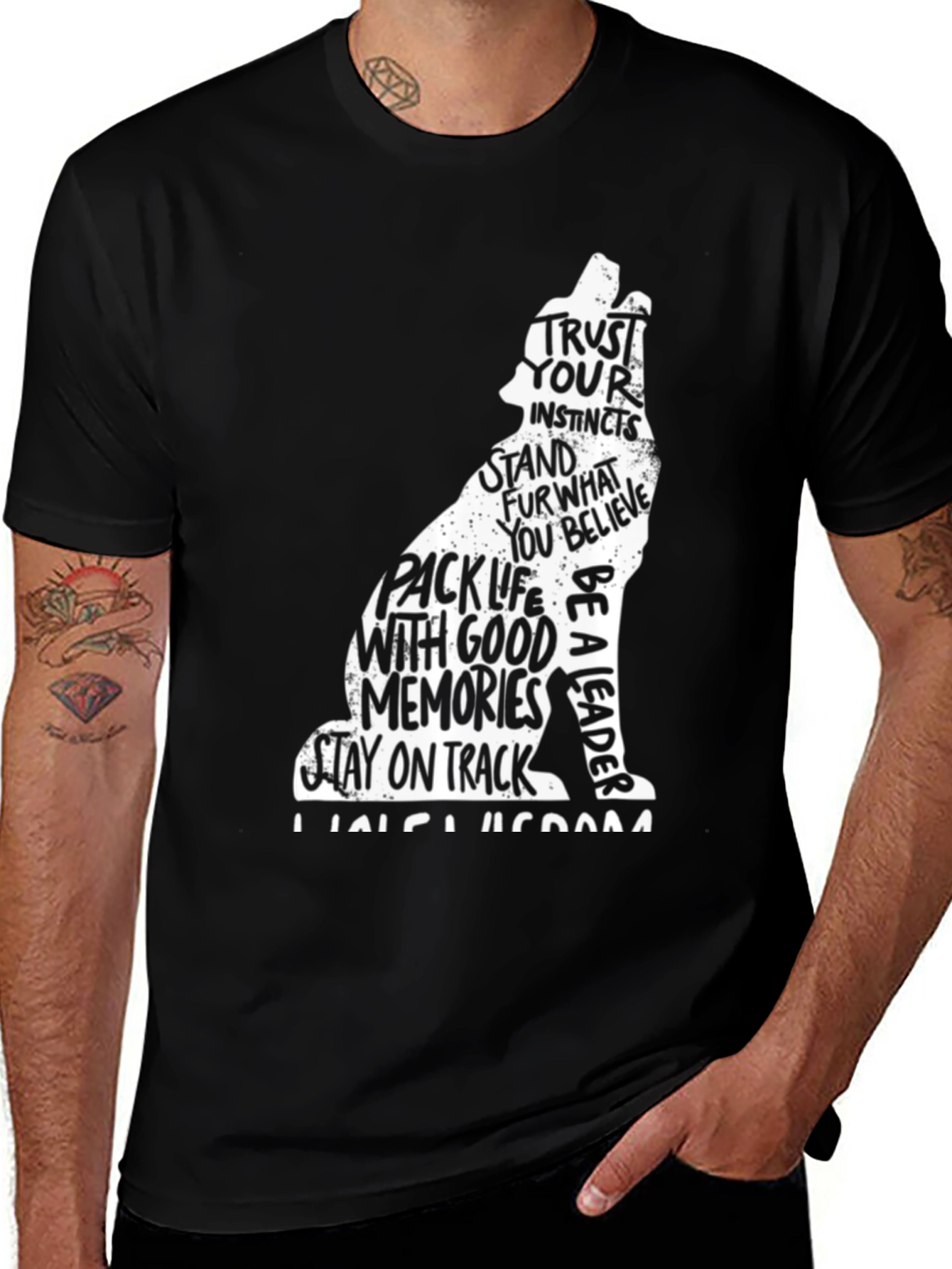Wolf Silhouette T-Shirt - Trust Your Instincts Design