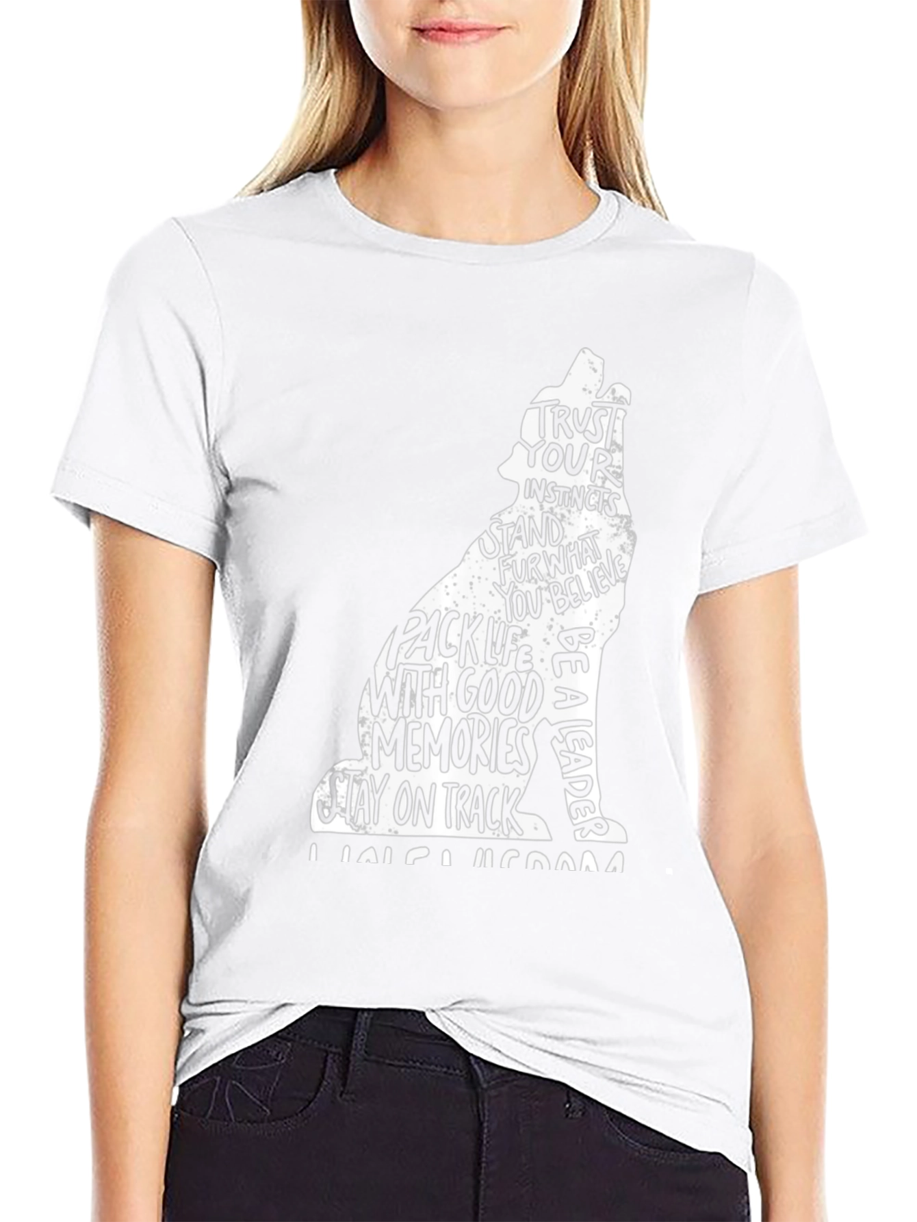 Wolf Silhouette T-Shirt - Trust Your Instincts Design