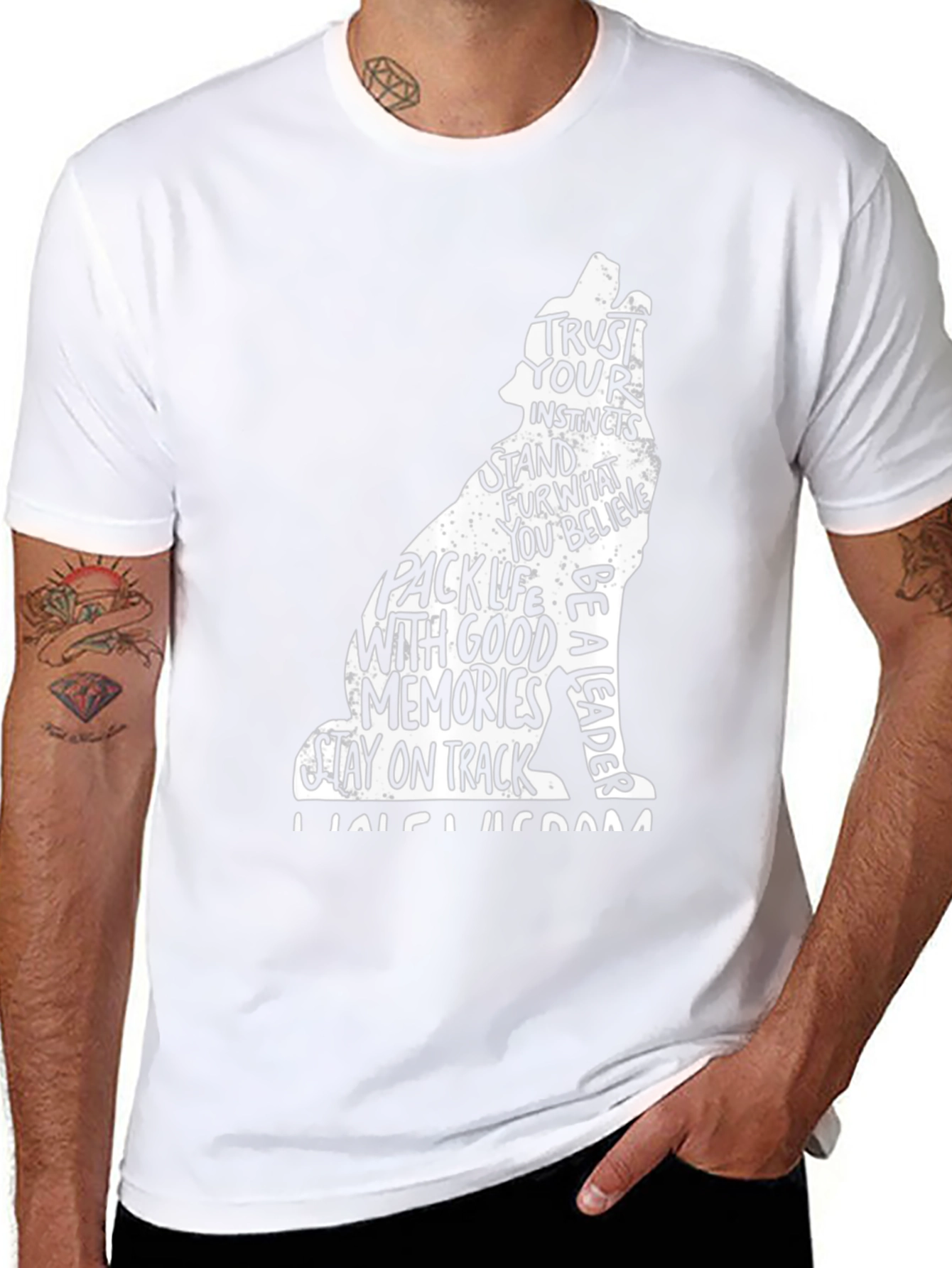 Wolf Silhouette T-Shirt - Trust Your Instincts Design