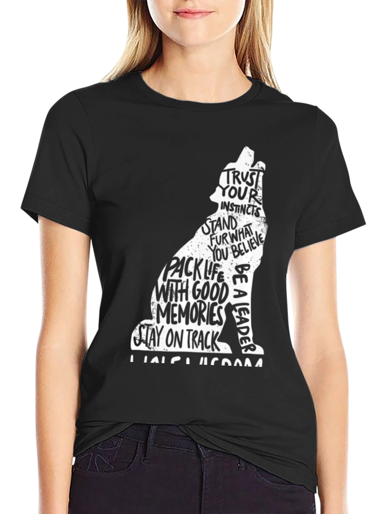 Wolf Silhouette T-Shirt - Trust Your Instincts Design