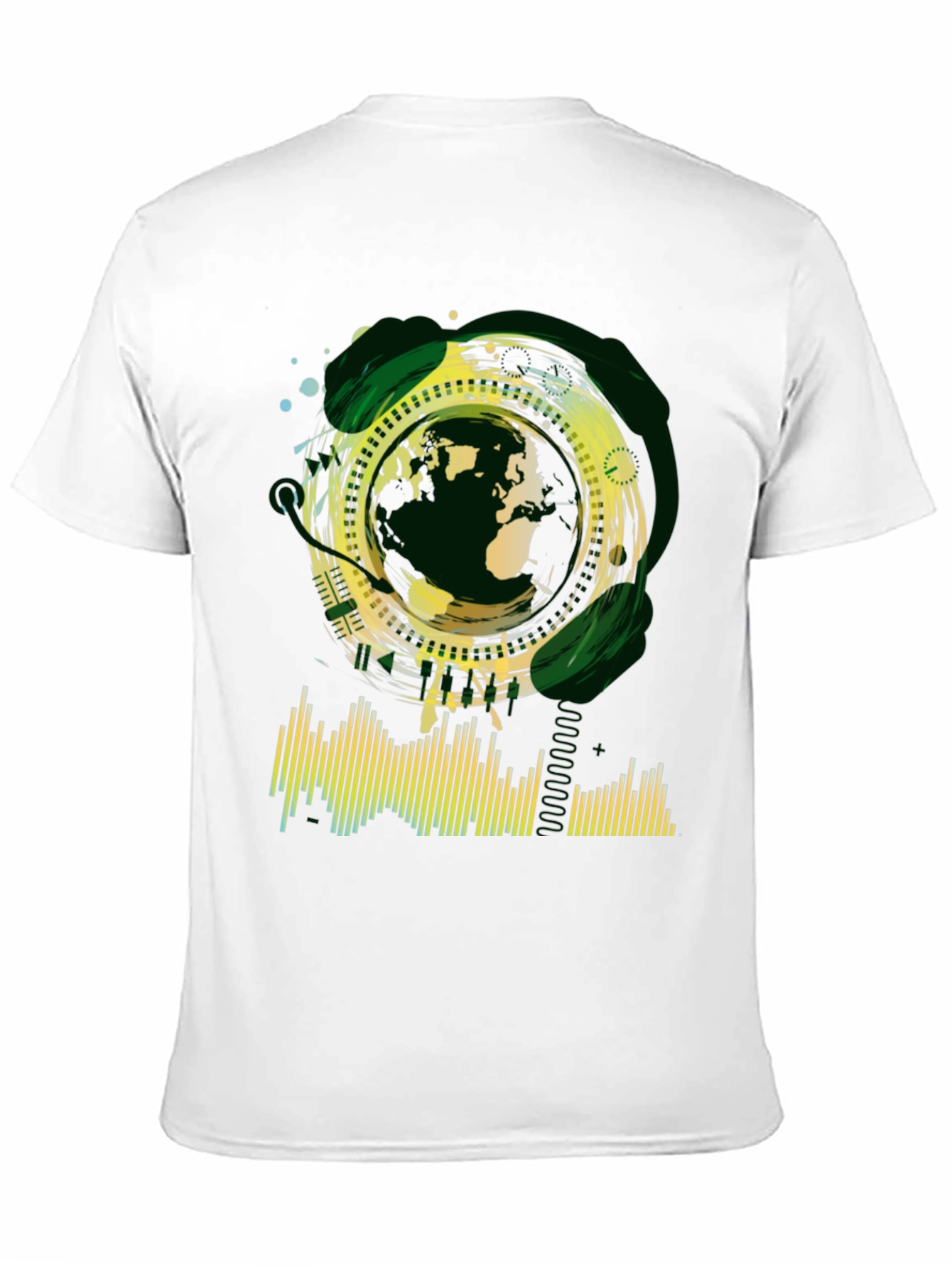 Abstract Globe Graphic Tee - Black