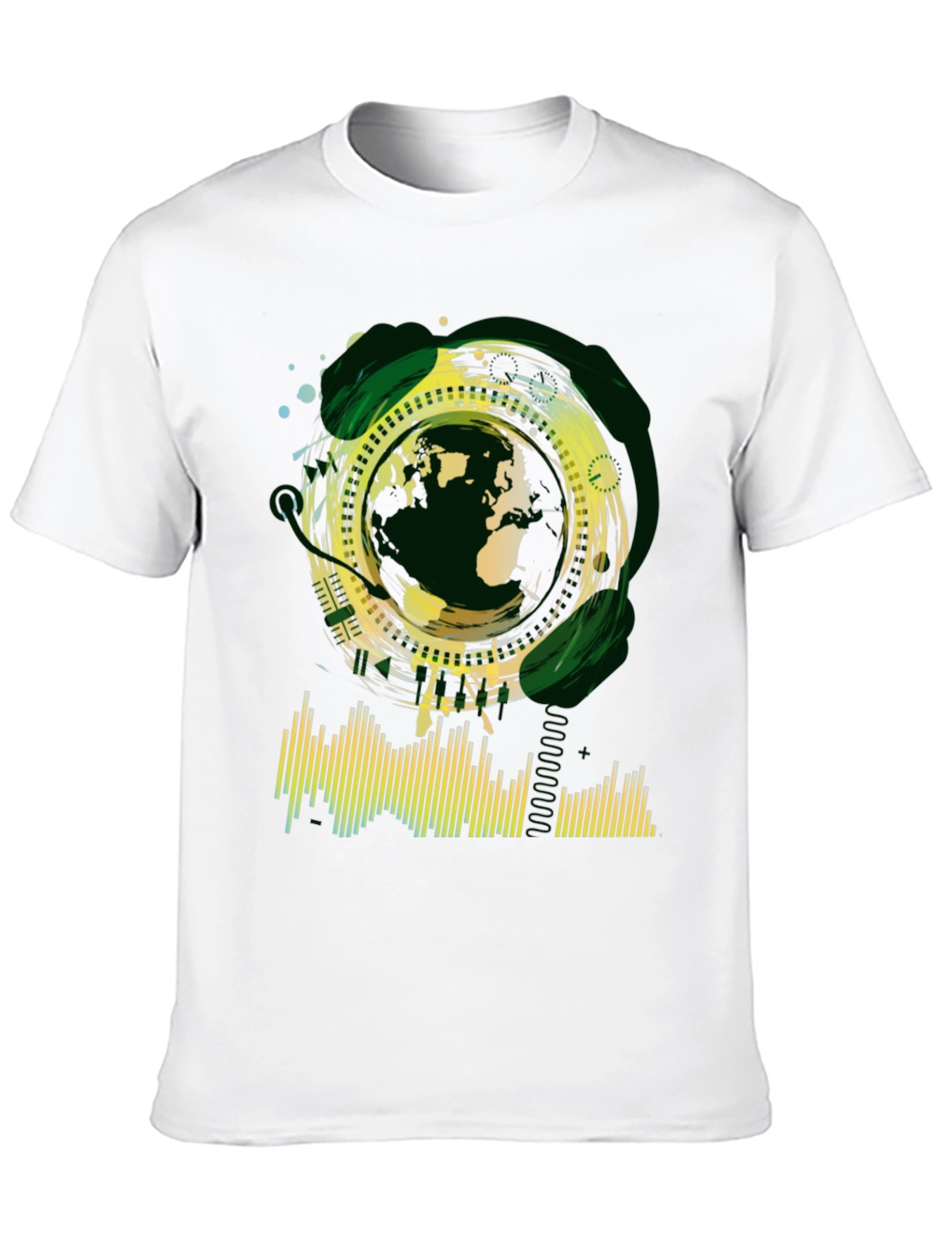 Abstract Globe Graphic Tee - Black