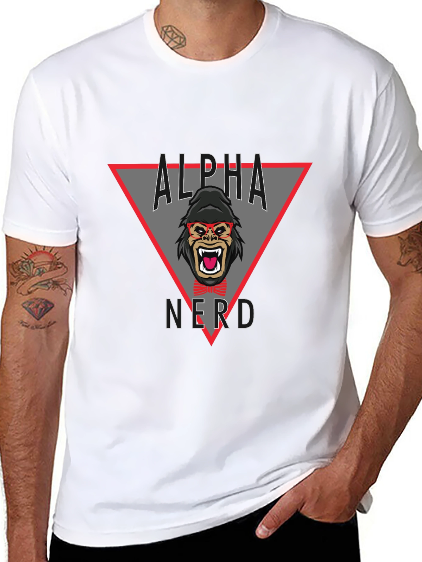 Alpha Nerd Graphic Tee - Black Cotton T-Shirt