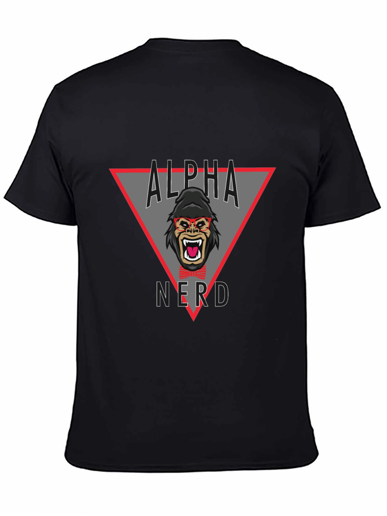 Alpha Nerd Graphic Tee - Black Cotton T-Shirt