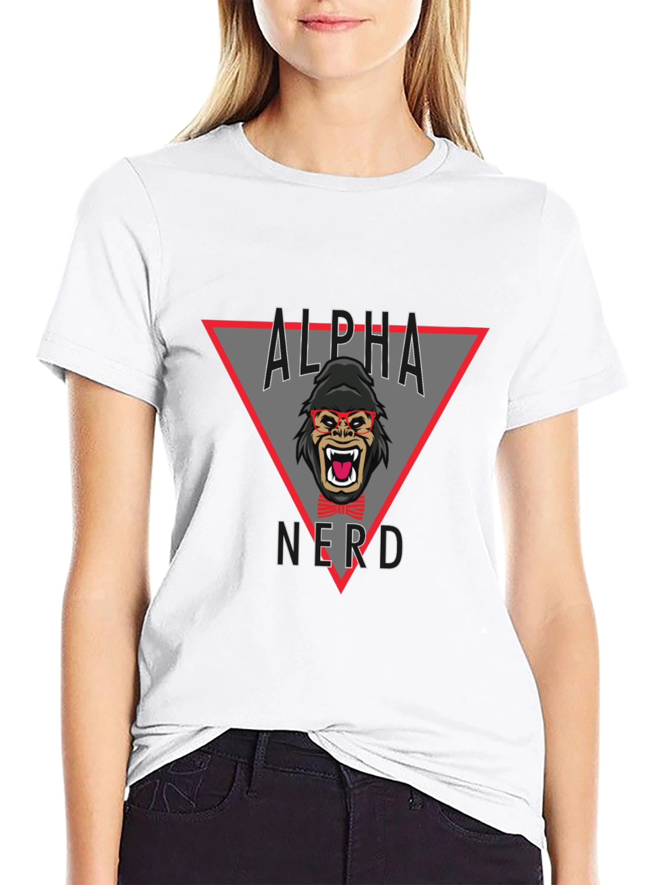 Alpha Nerd Graphic Tee - Black Cotton T-Shirt