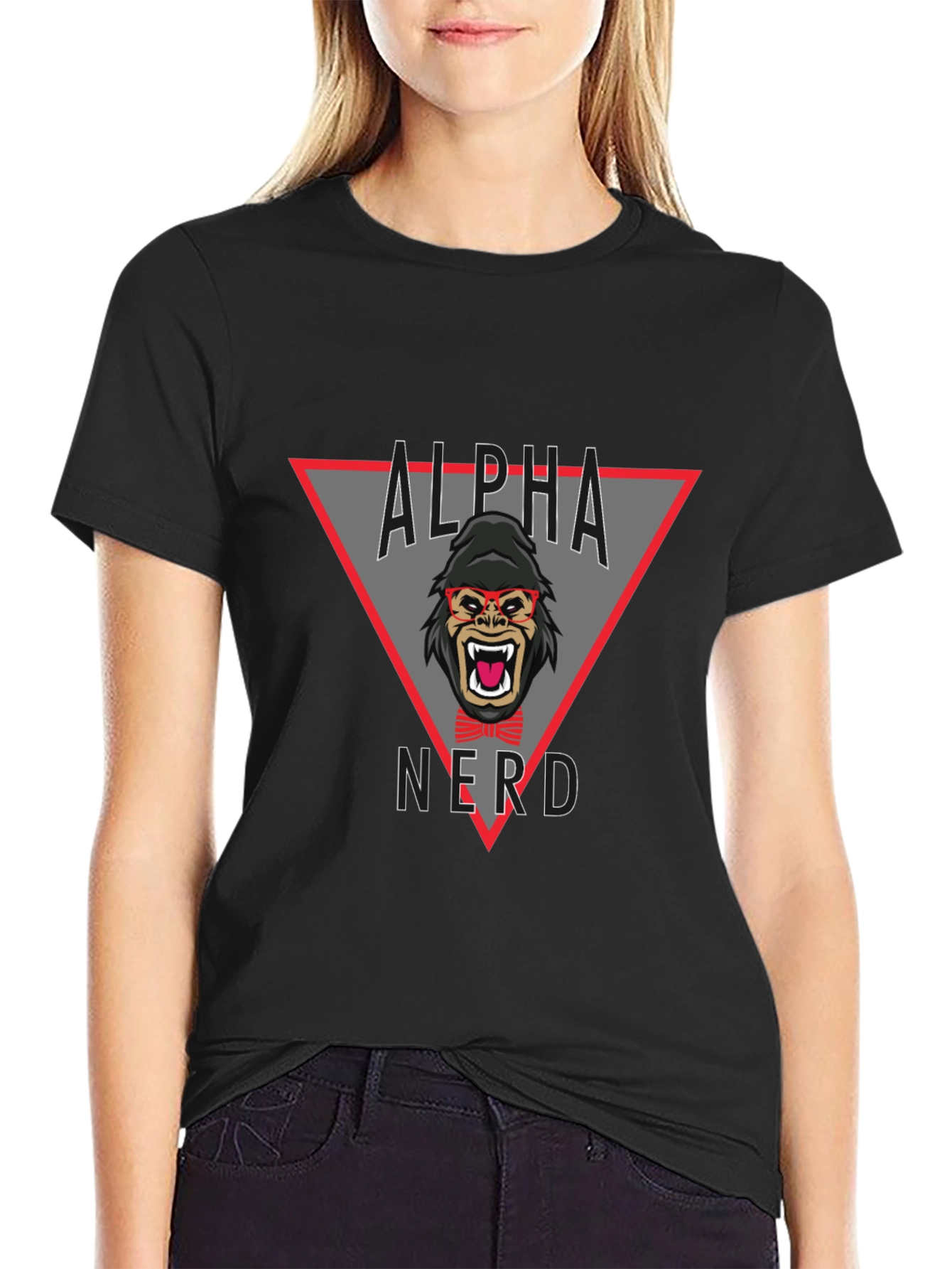 Alpha Nerd Graphic Tee - Black Cotton T-Shirt