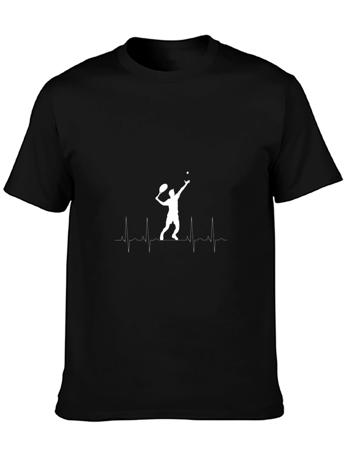 Tennis Heartbeat T-Shirt - Black