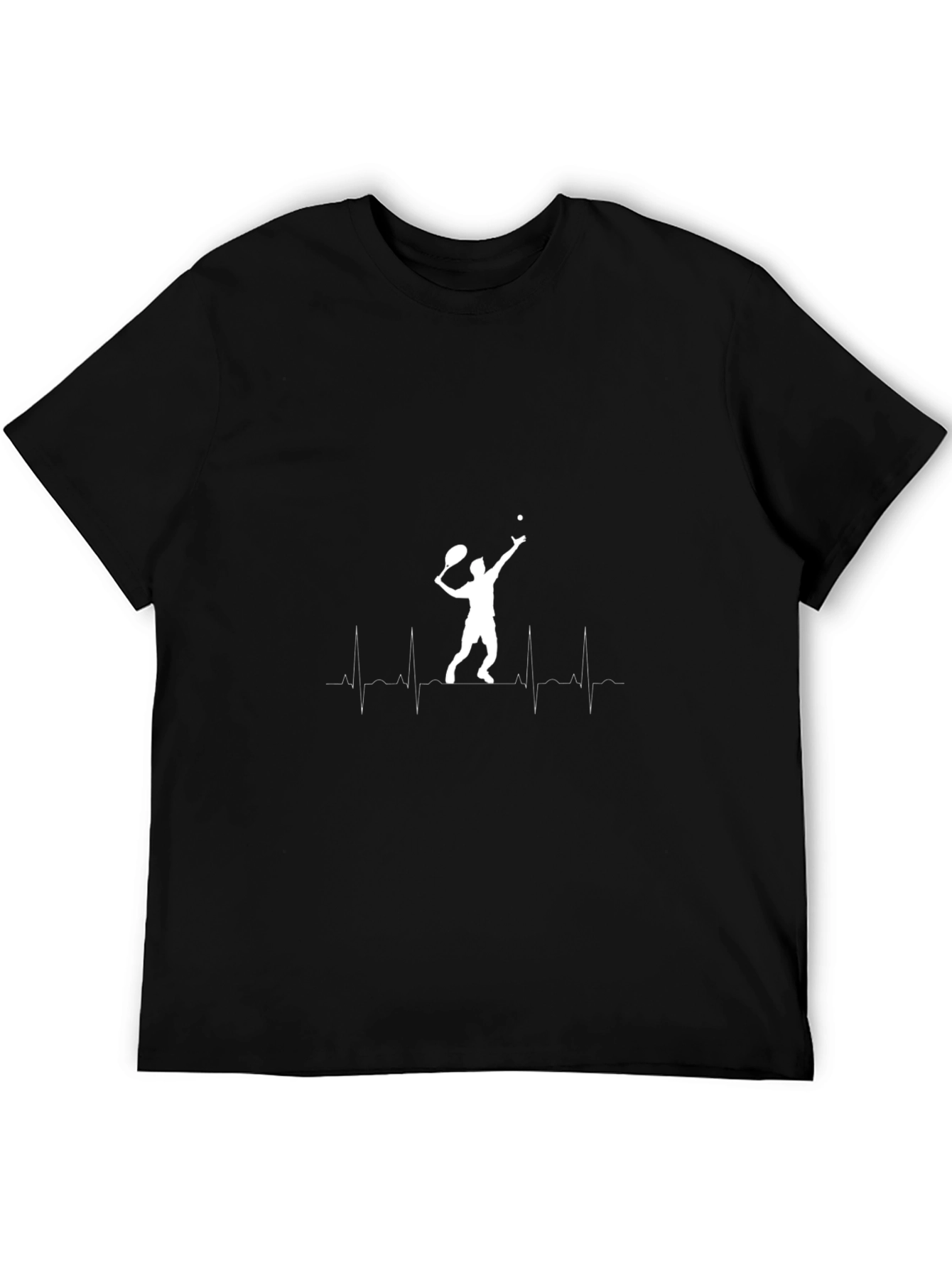 Tennis Heartbeat T-Shirt - Black