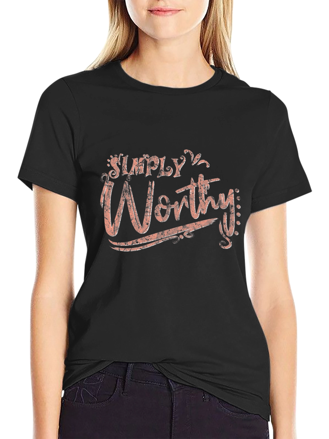 Simply Worthy Black Graphic Tee