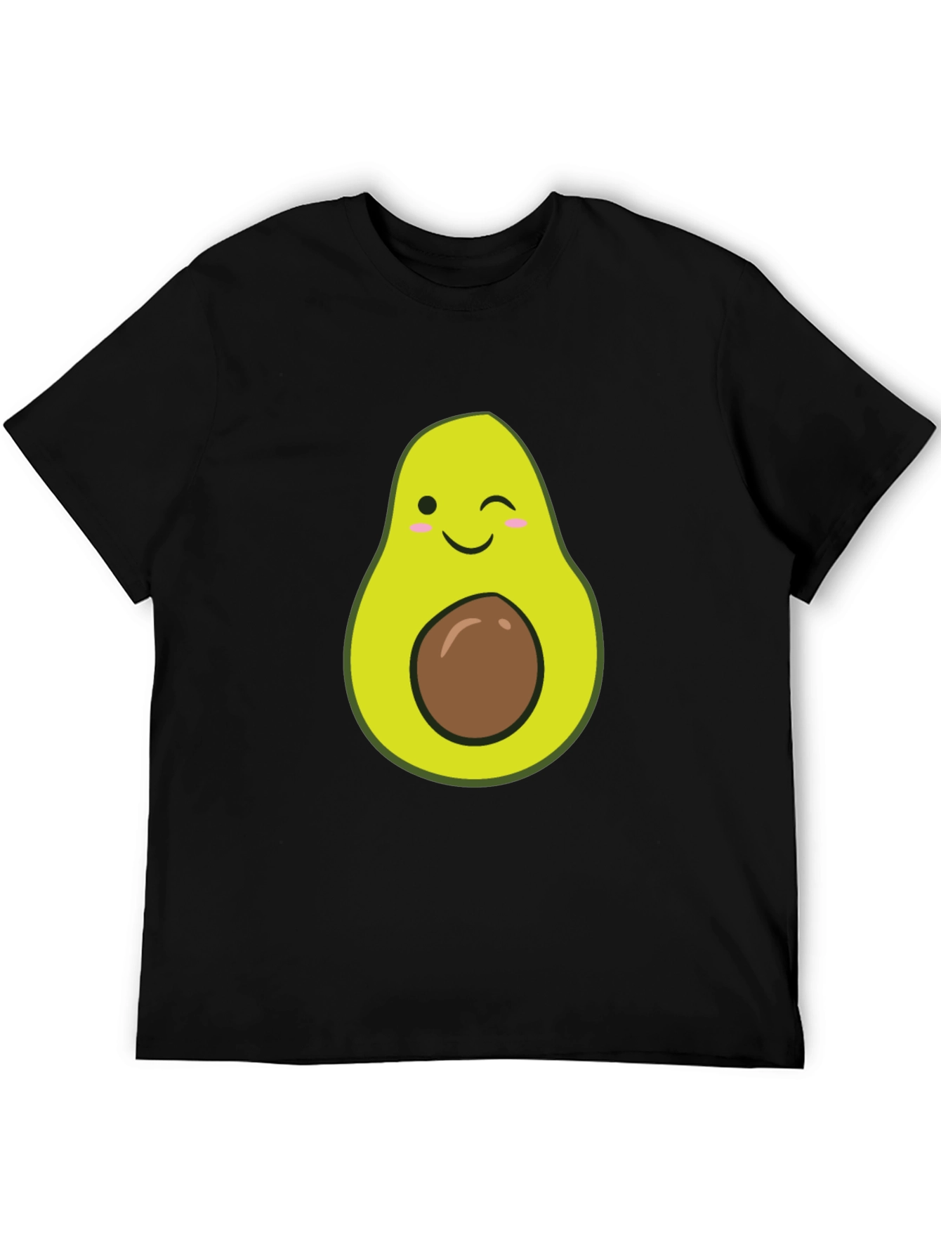 Winking Avocado Graphic Tee - Black Casual T-Shirt
