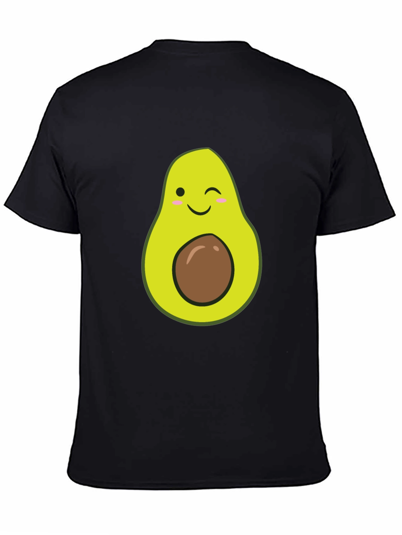 Winking Avocado Graphic Tee - Black Casual T-Shirt