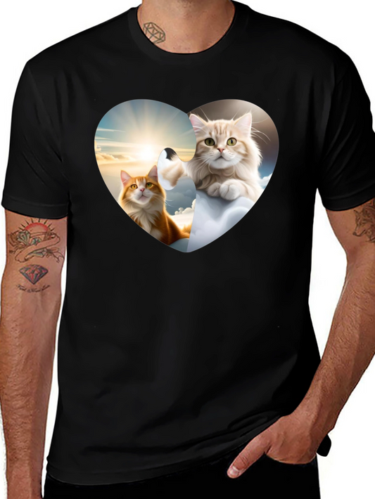 Cats in Heart Sky T-Shirt