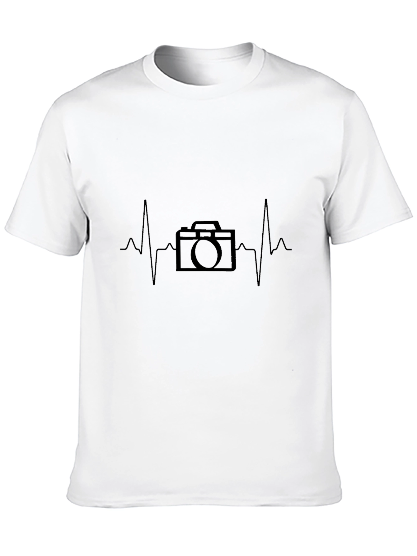 Photographer Heartbeat T-Shirt - Black Cotton Tee