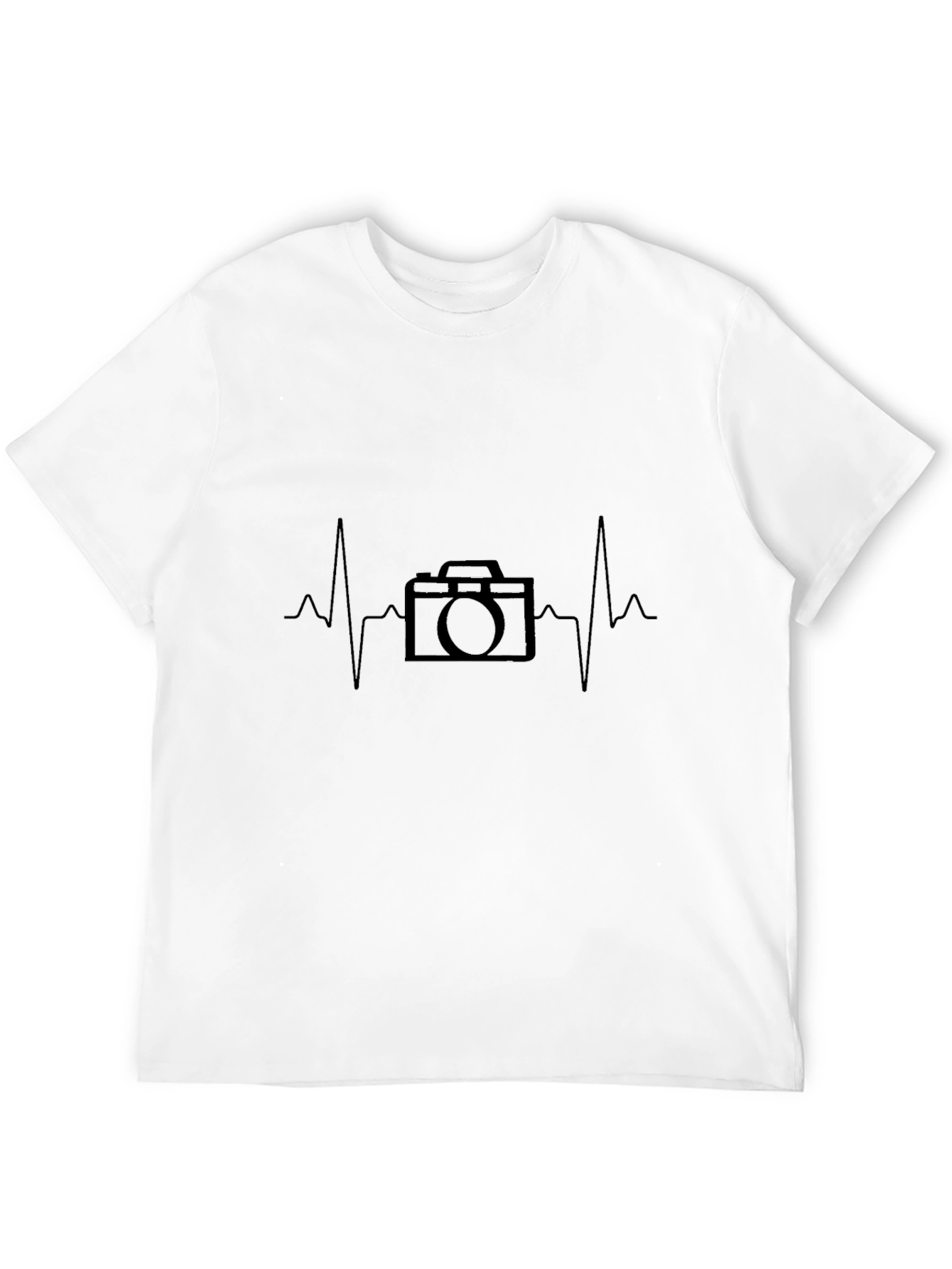 Photographer Heartbeat T-Shirt - Black Cotton Tee