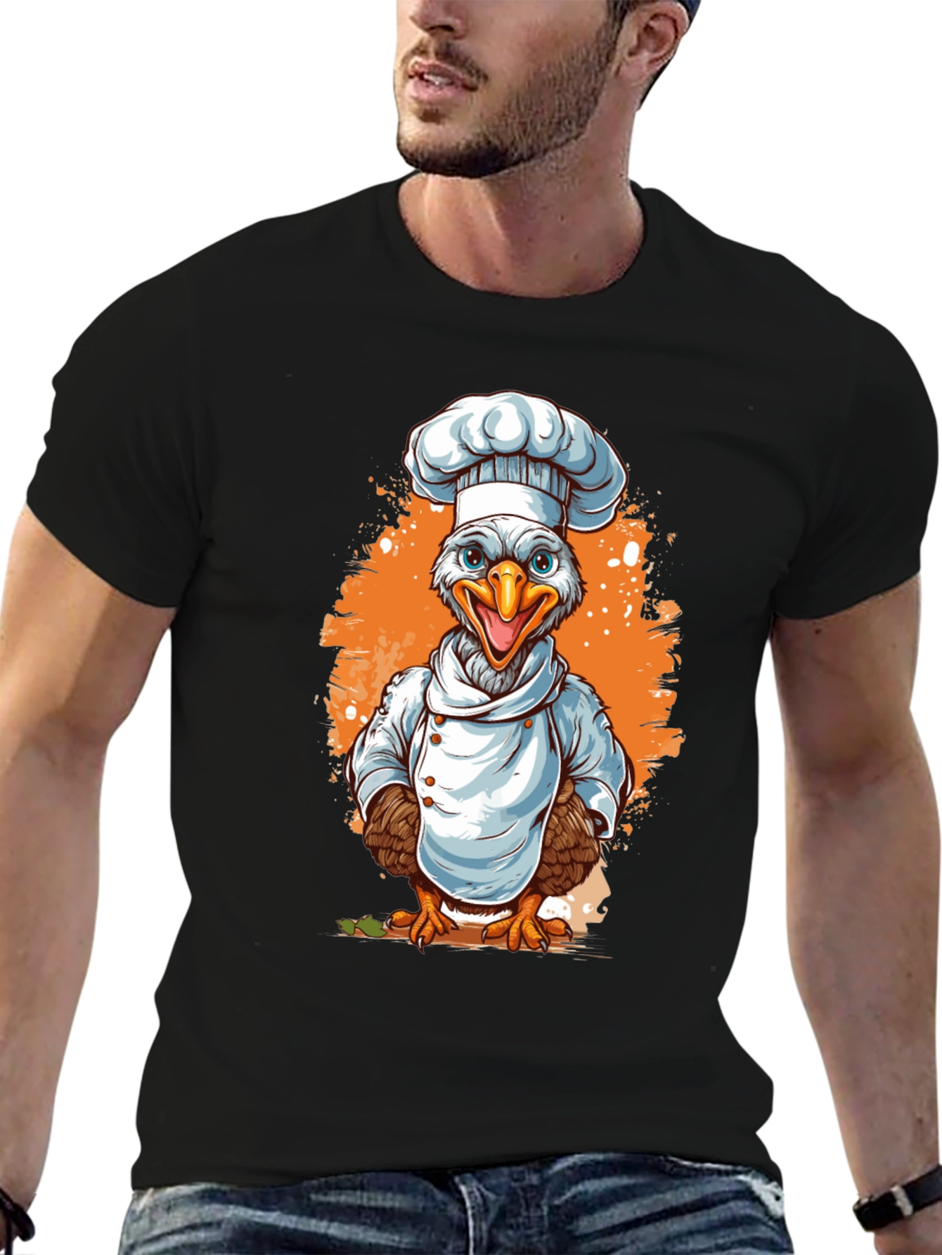 Chef Chicken Graphic Tee - Culinary Bird T-Shirt