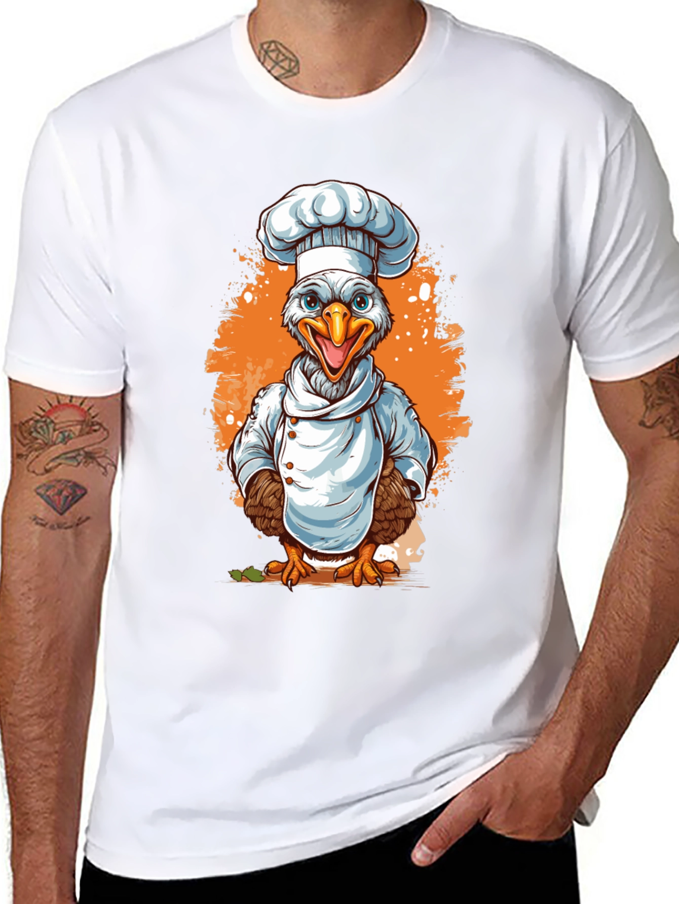 Chef Chicken Graphic Tee - Culinary Bird T-Shirt