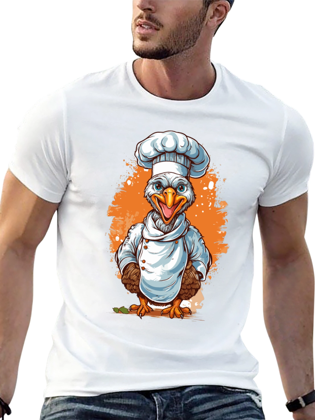 Chef Chicken Graphic Tee - Culinary Bird T-Shirt