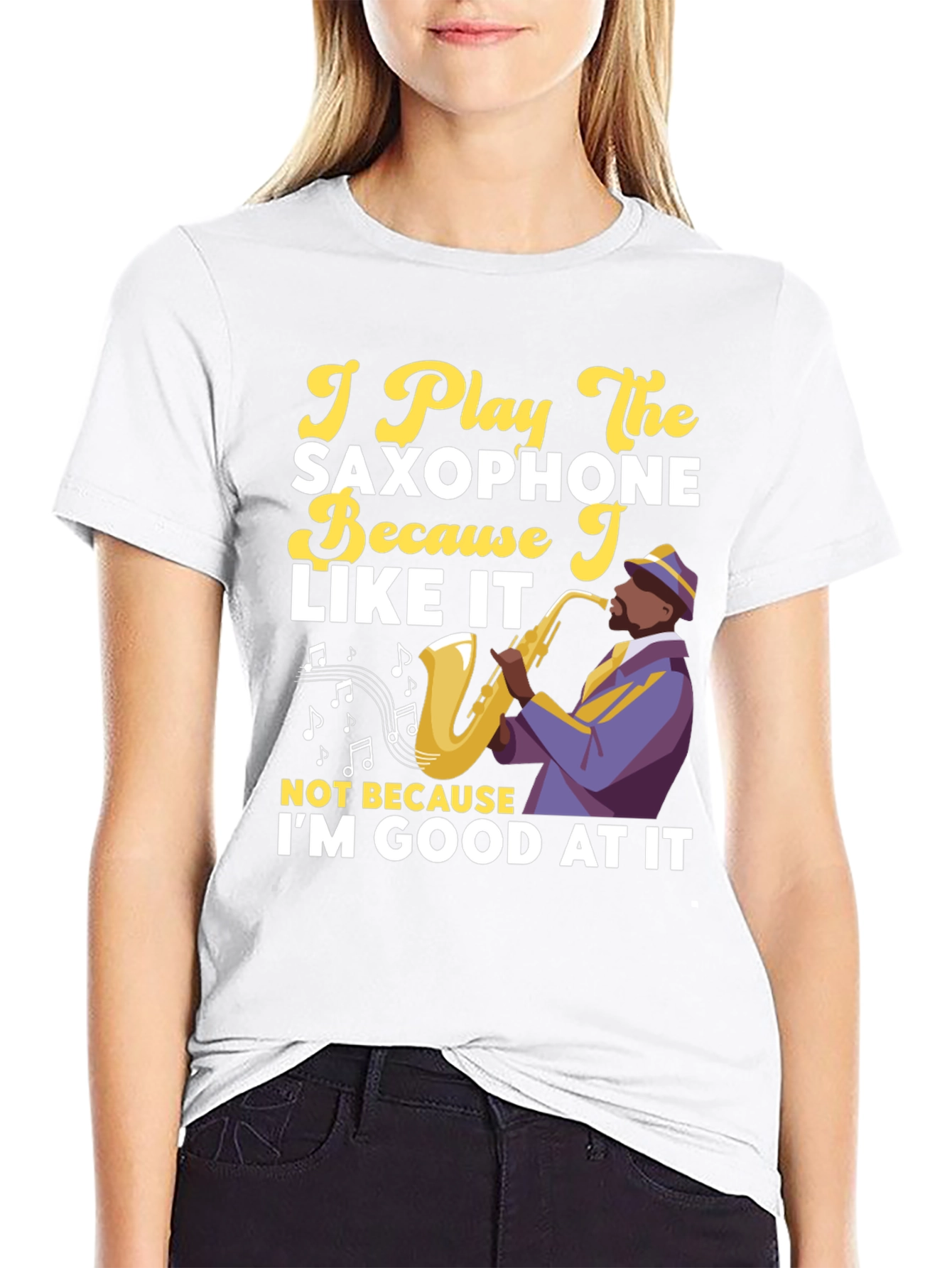 Saxophone Player Graphic Tee - Music Lovers T-Shirt