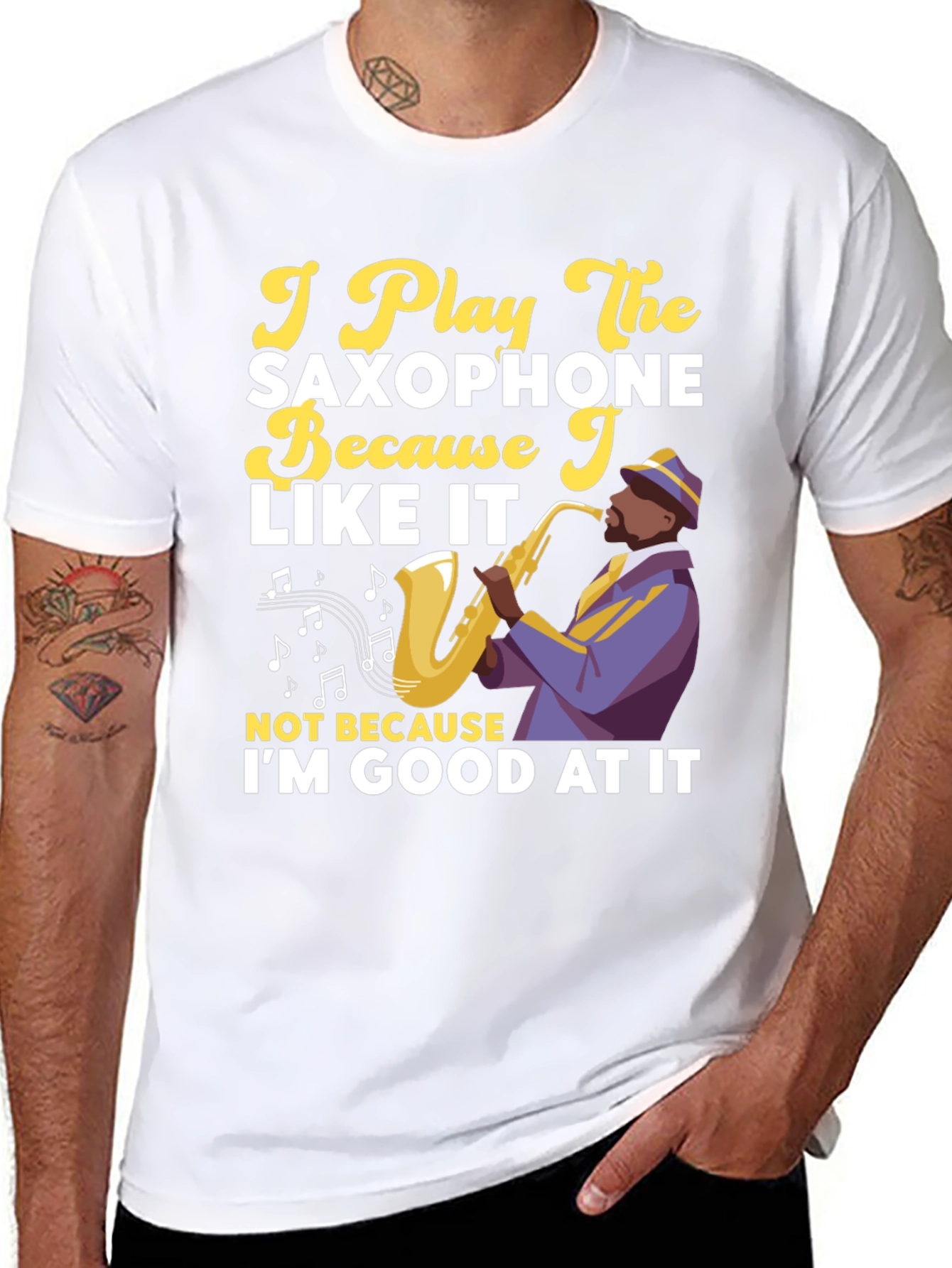Saxophone Player Graphic Tee - Music Lovers T-Shirt
