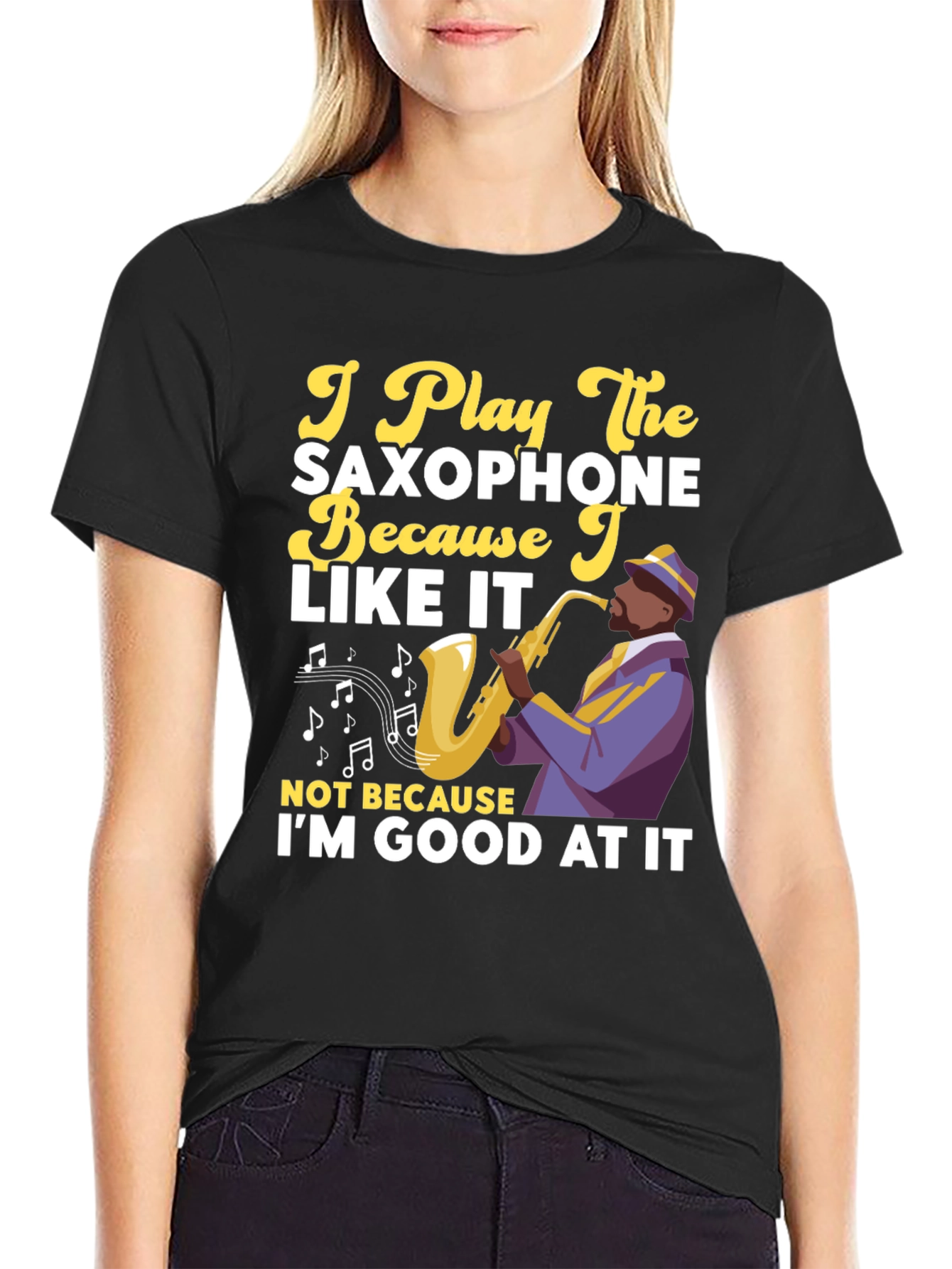 Saxophone Player Graphic Tee - Music Lovers T-Shirt