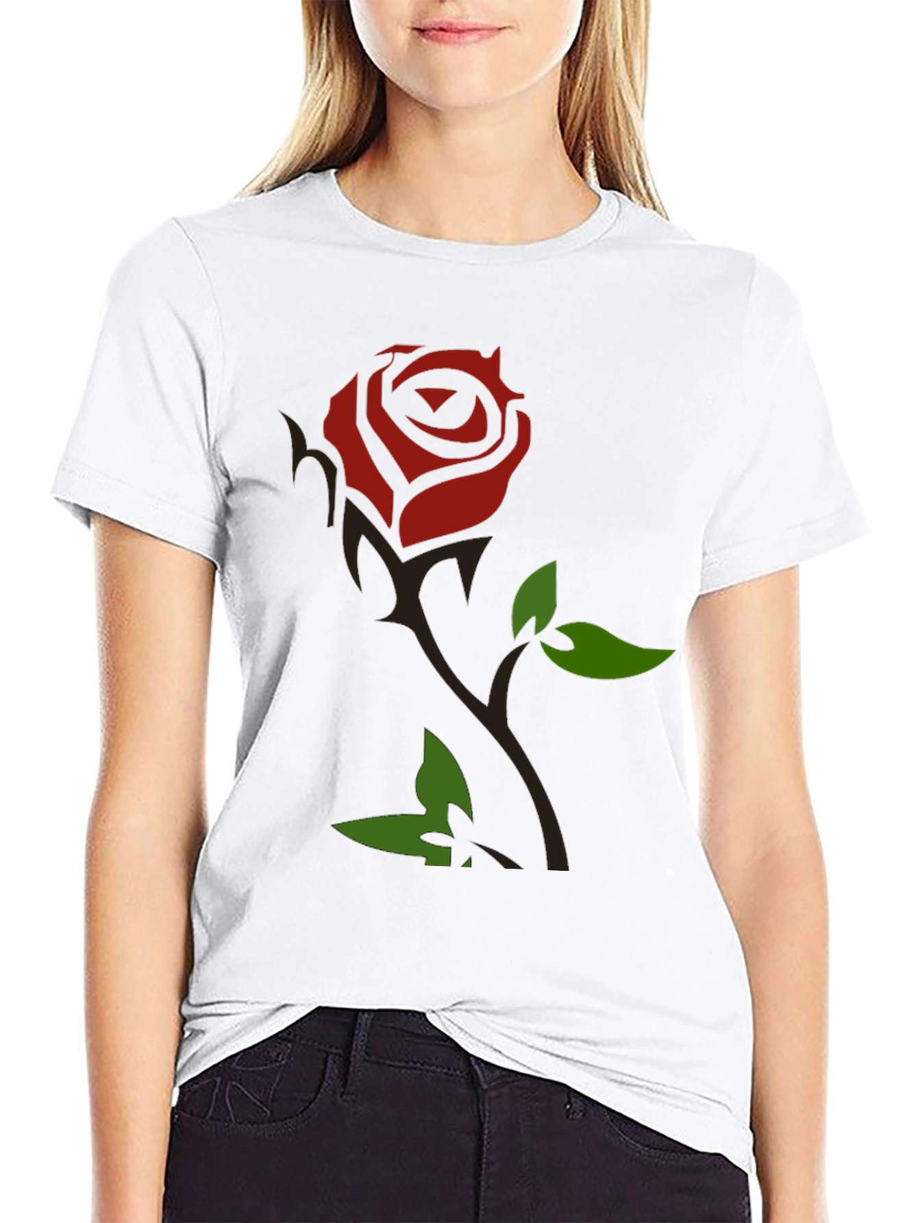 Rose Graphic Black T-Shirt