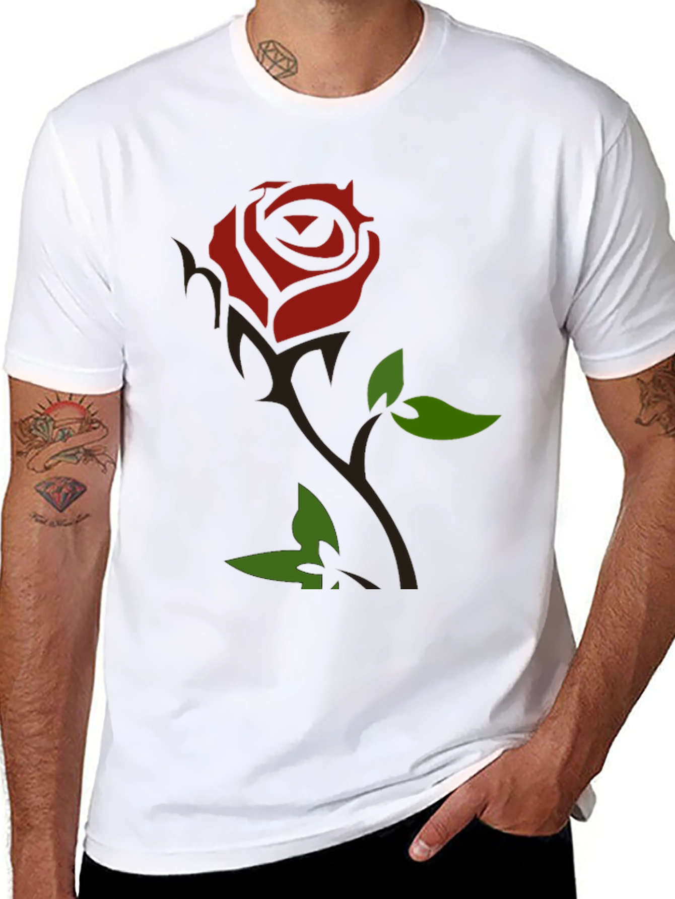 Rose Graphic Black T-Shirt