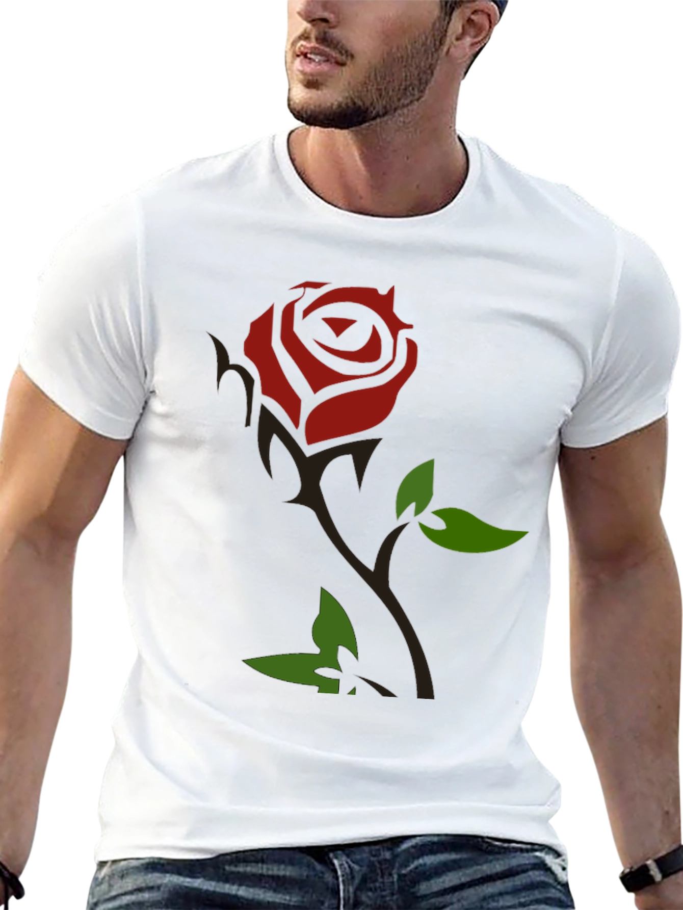 Rose Graphic Black T-Shirt