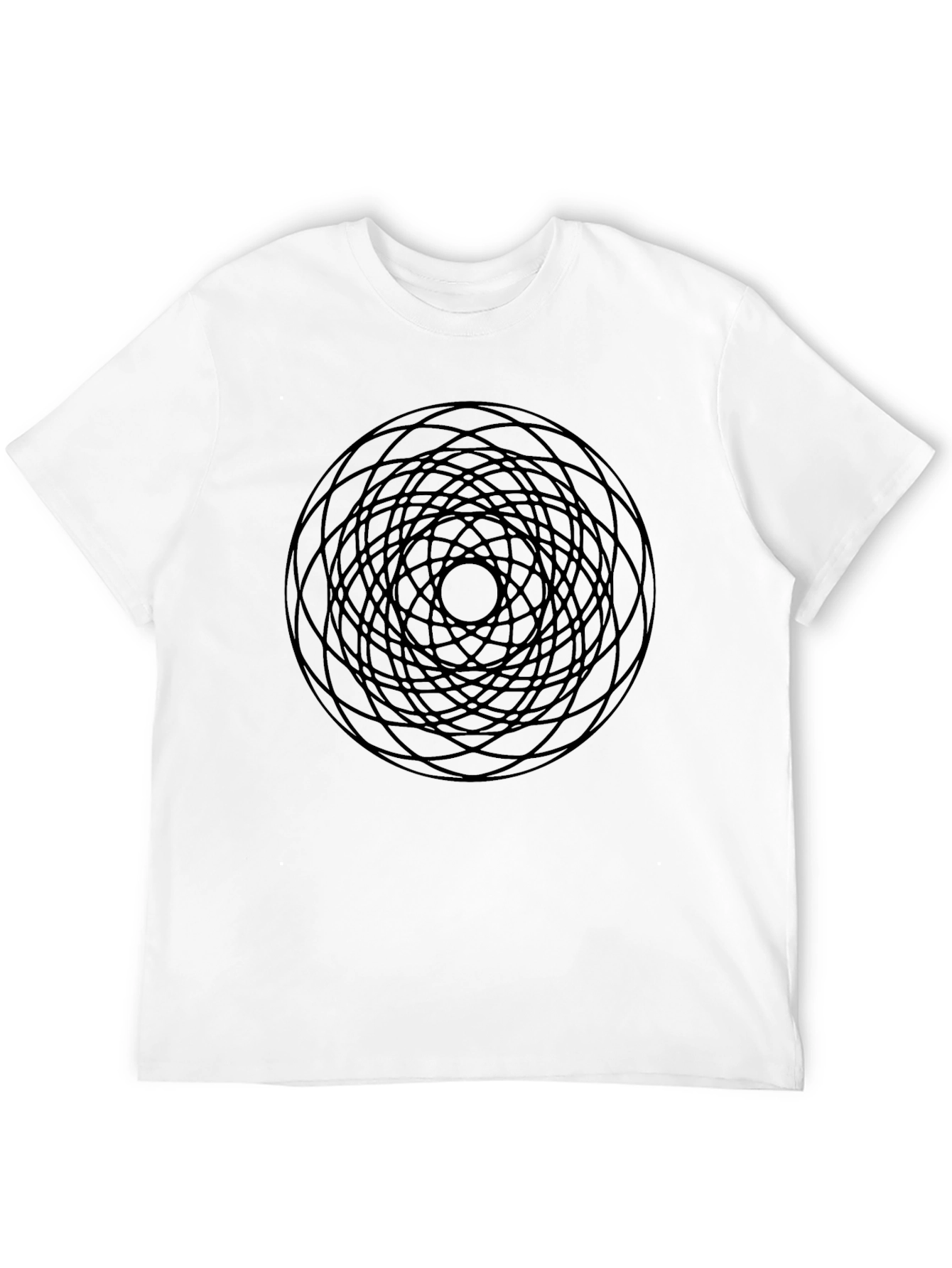Geometric Circle Graphic Black T-Shirt
