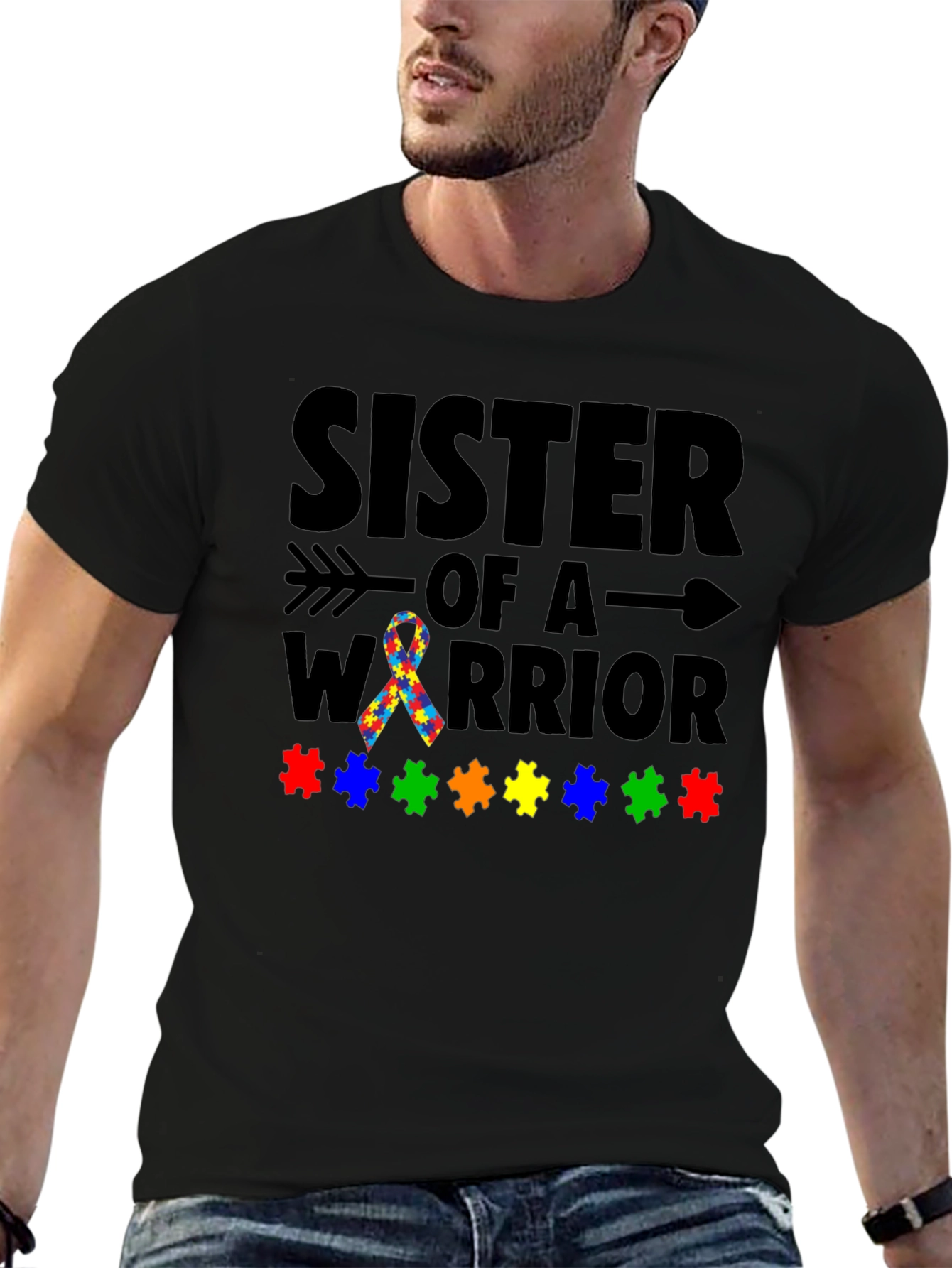 Sister of a Warrior Autism Awareness T-Shirt