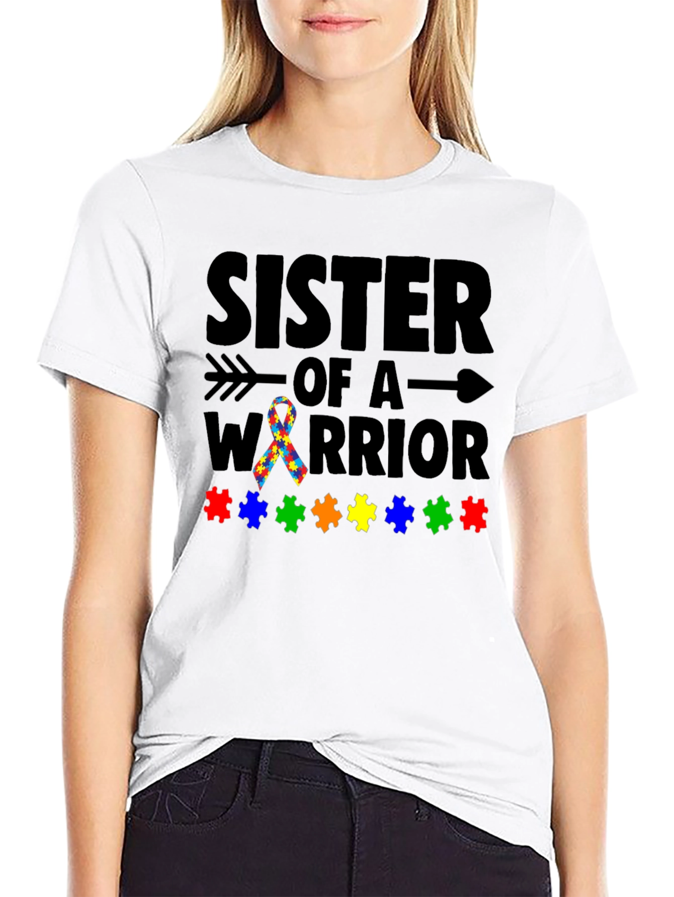 Sister of a Warrior Autism Awareness T-Shirt