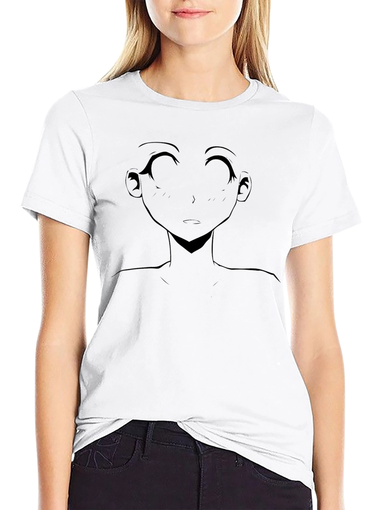 Anime Girl Graphic Black T-Shirt